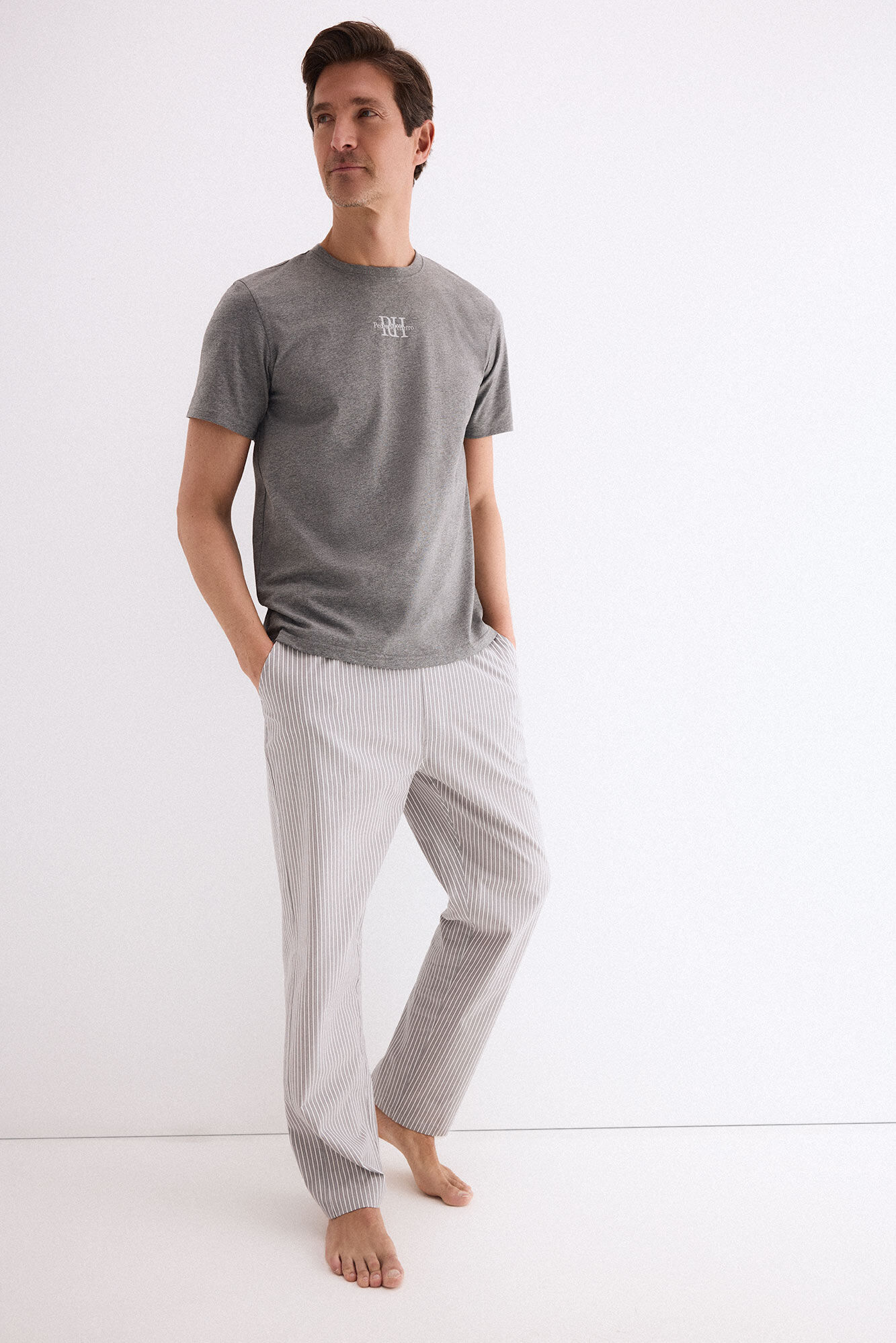 Pedro del Hierro Jersey-knit and fabric pyjama set Blue