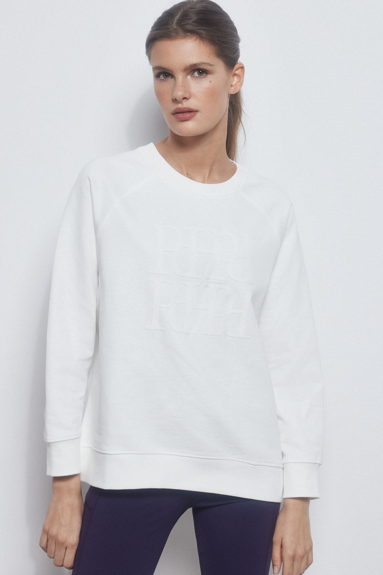 Pedro del Hierro Sudadera logo bolsillo canguro Beige