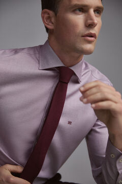 Pedro del Hierro Tailored fit textured Tech Non-Iron dress shirt Red