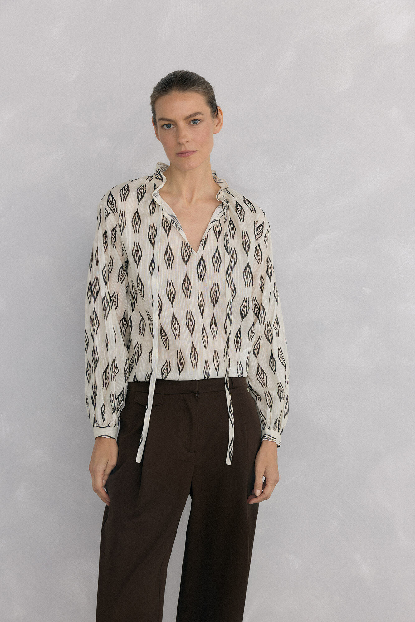 Pedro del Hierro Blusa estampada Marfim