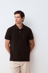 Pedro del Hierro Piqu&eacute; slim fit polo shirt Brown