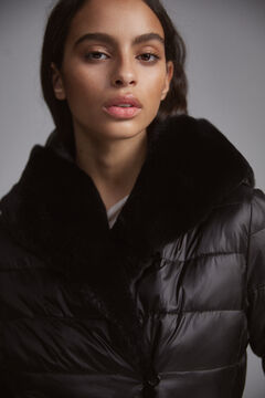 Pedro del Hierro Reversible fur parka Black