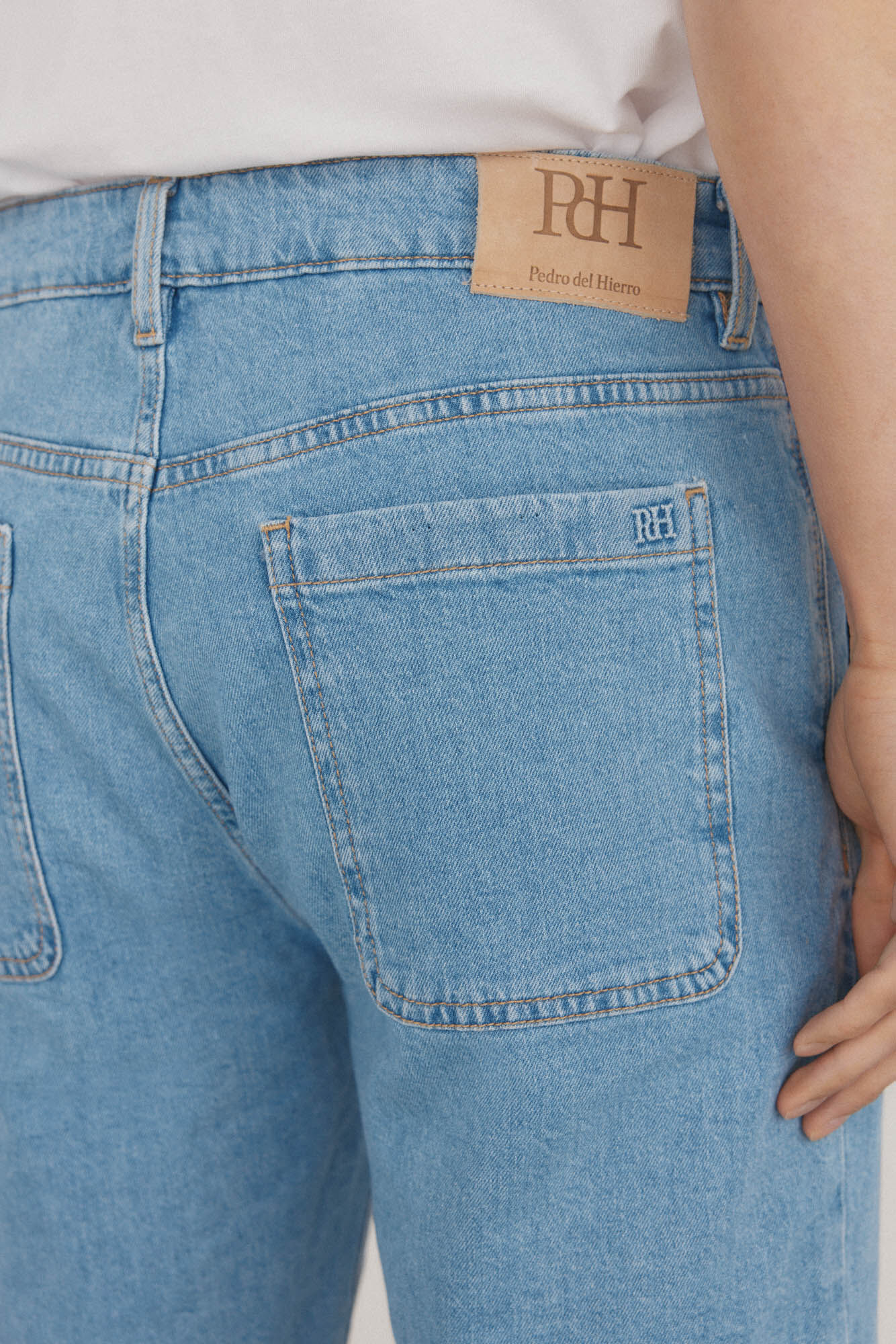 Pedro del Hierro Regular fit denim Bermuda shorts Blue