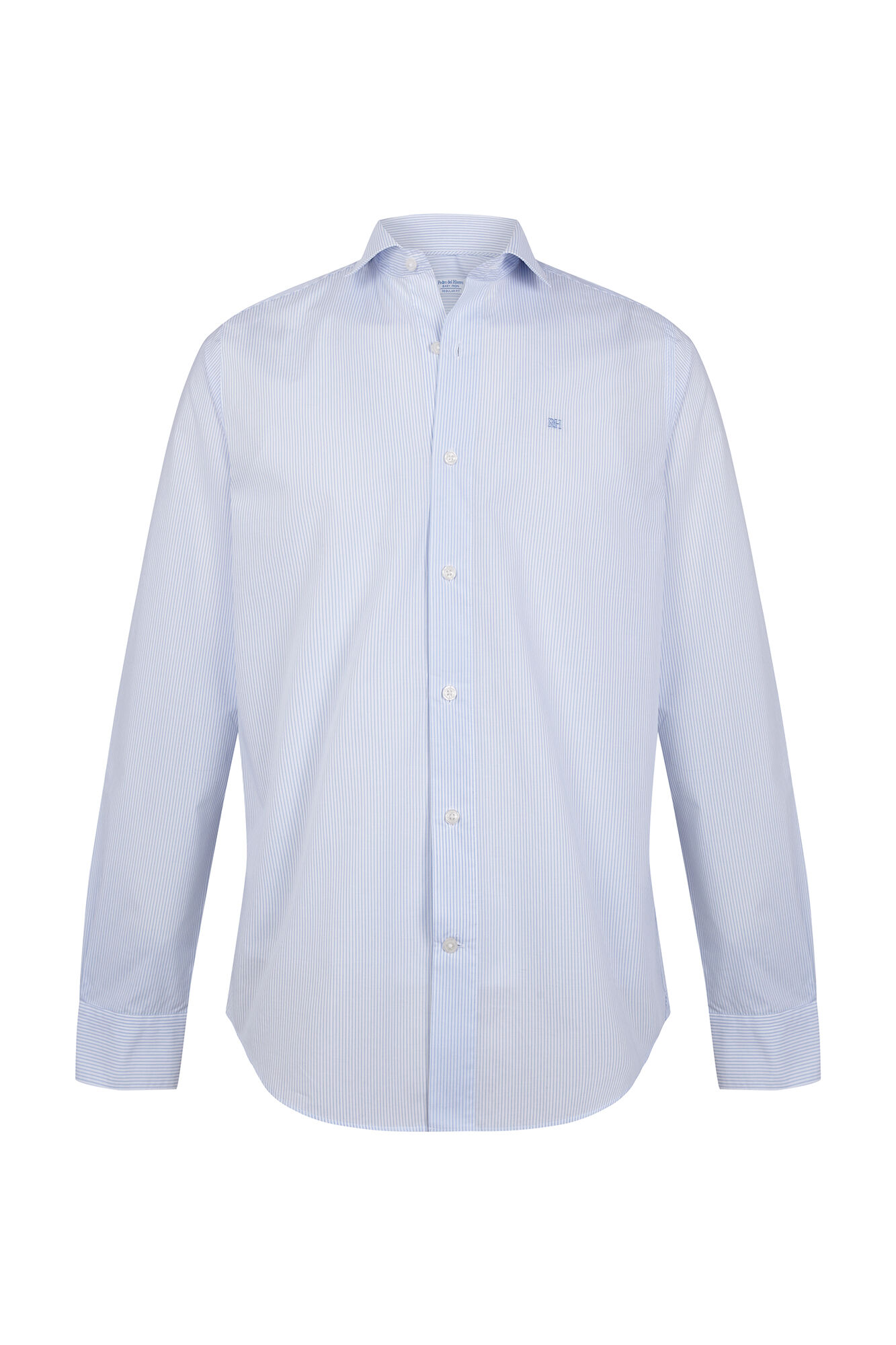 Pedro del Hierro Striped non-iron + anti-stain slim fit dress shirt Blue