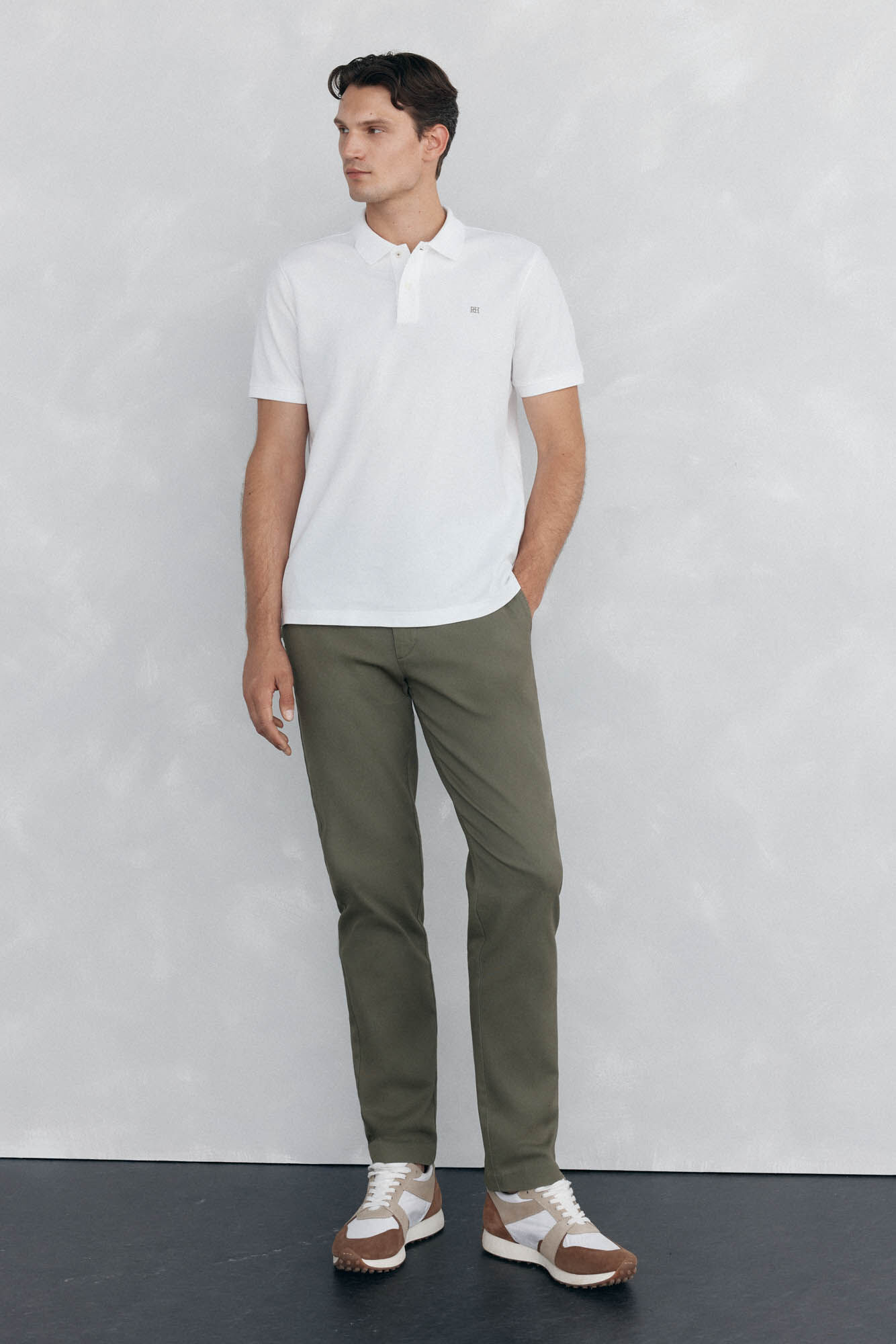 Pedro del Hierro Basic regular piqu&eacute; polo shirt White