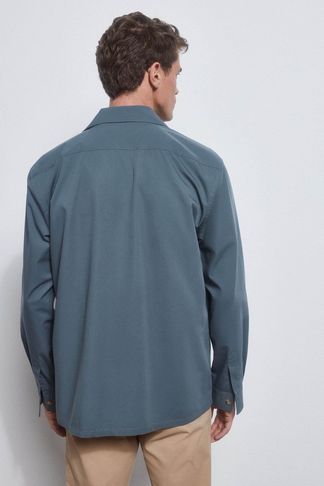 Pedro del Hierro Camp collar overshirt Azul