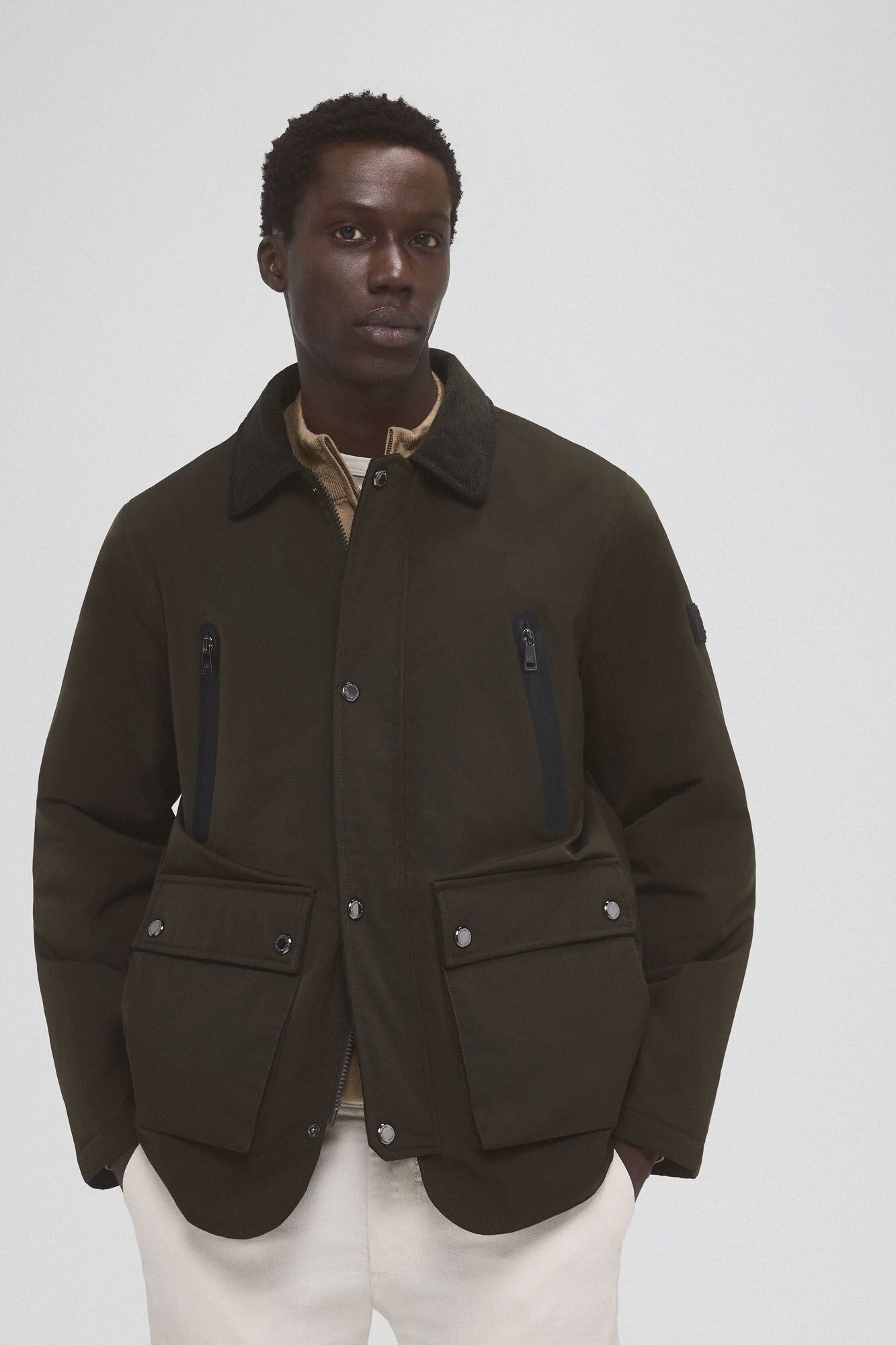 Pedro del Hierro Casaco gola bombazina Verde