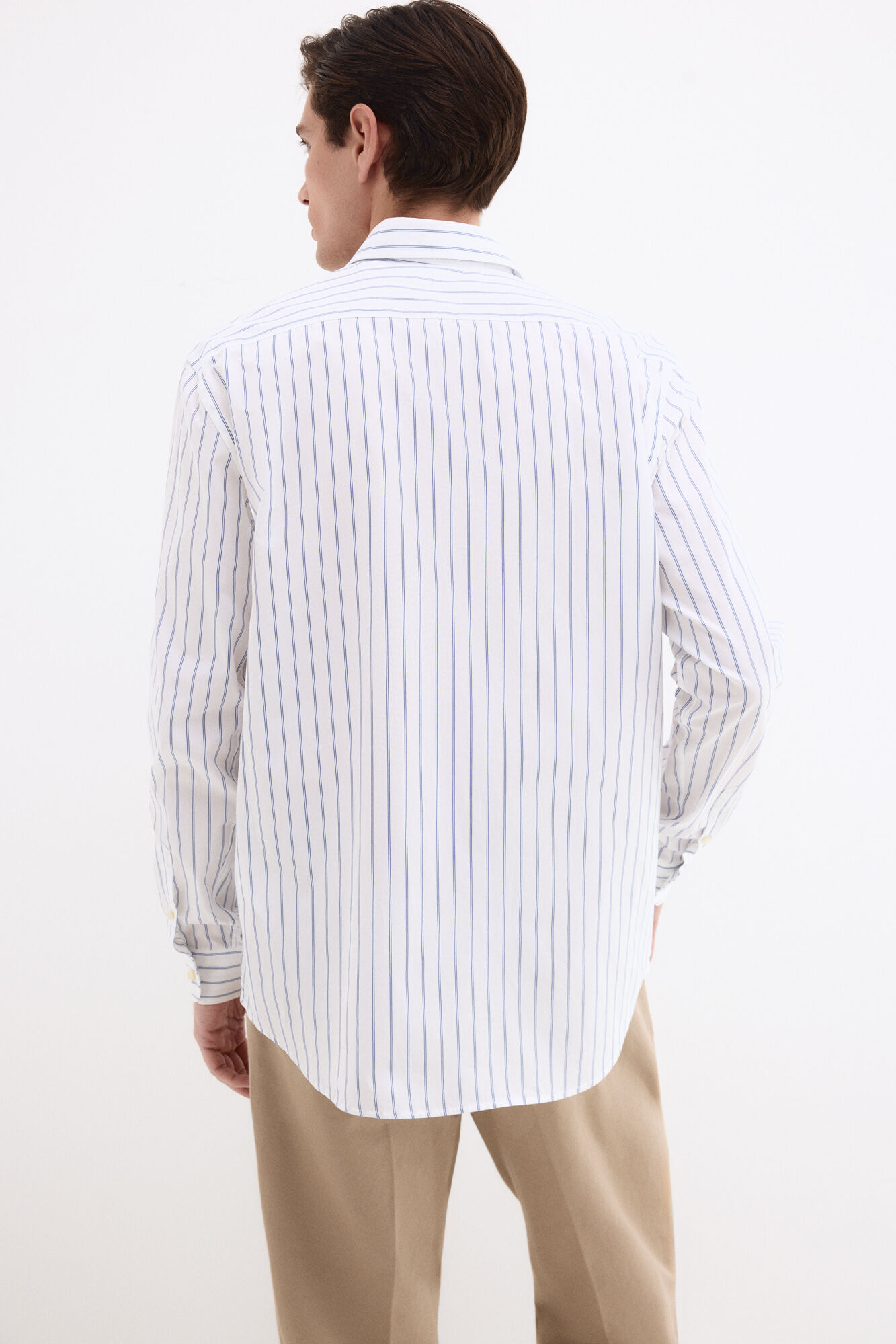 Pedro del Hierro Italian fabric striped shirt Blue