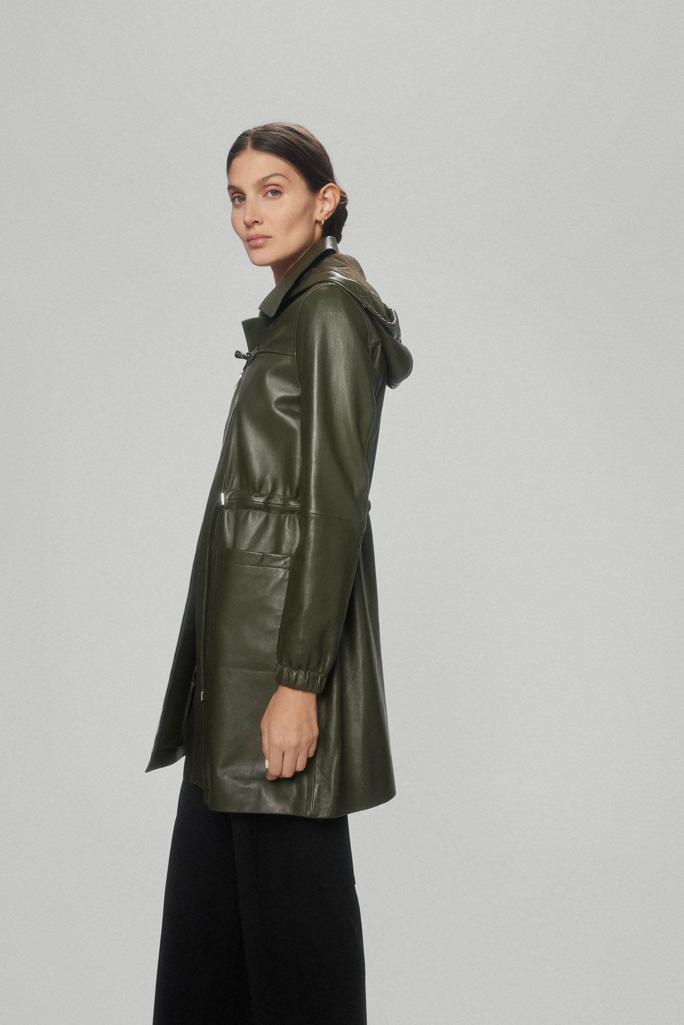 Pedro del Hierro Parka com capuz de napa Verde