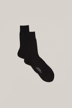 Pedro del Hierro Plain ribbed socks Black