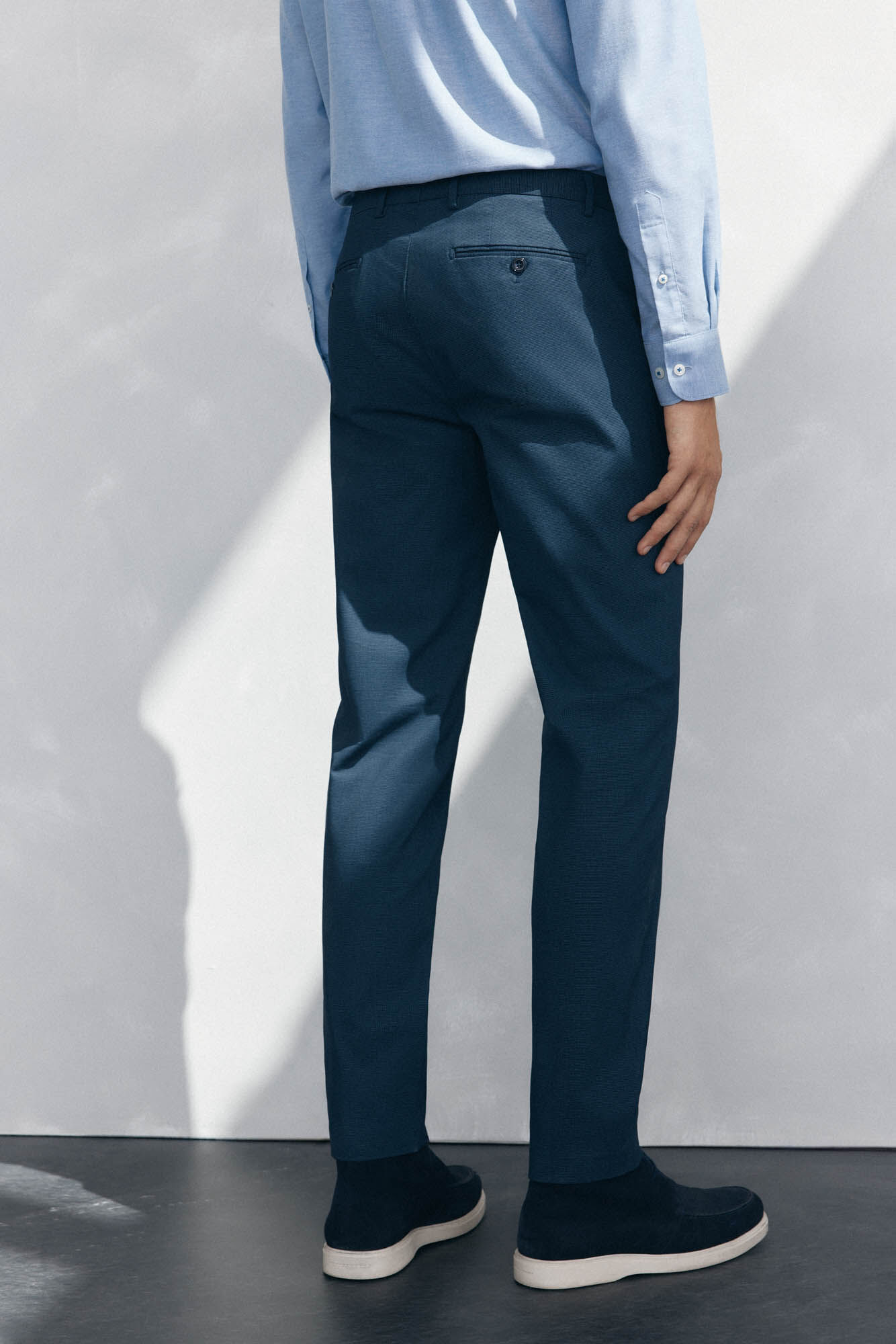 Pedro del Hierro Slim-fit print chinos pants Blue