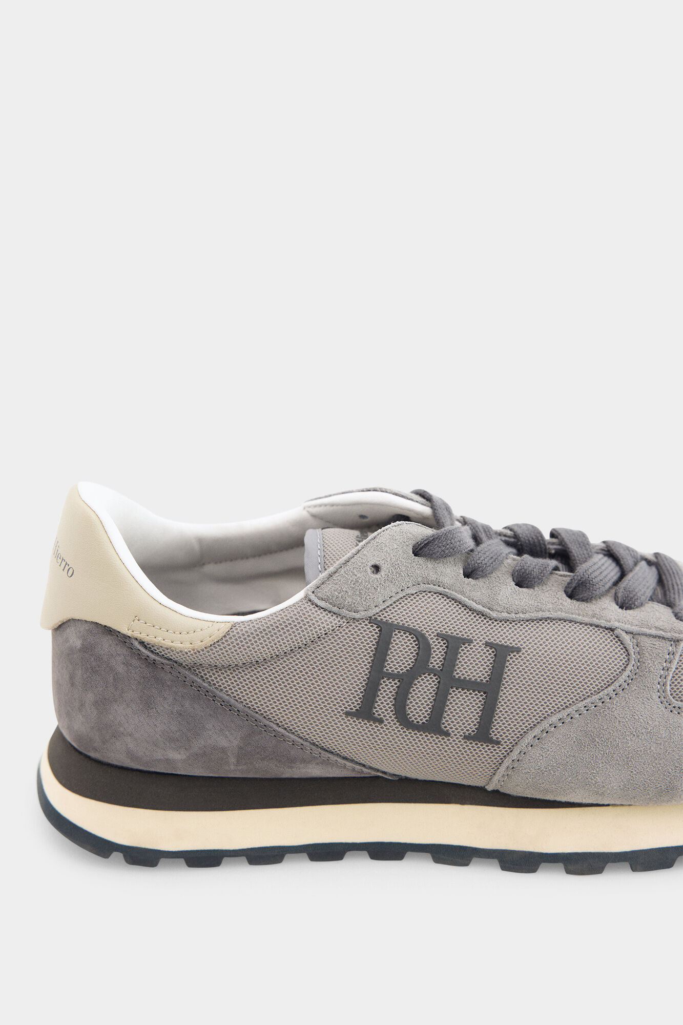 Pedro del Hierro Leather and textile sneaker Grey