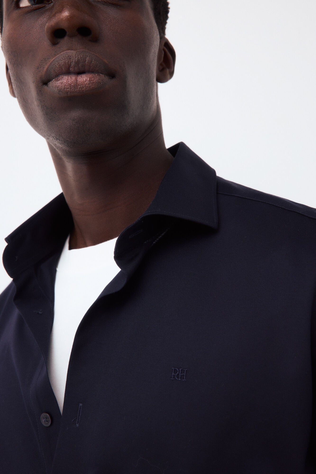 Pedro del Hierro Plain jersey-knit shirt Blue