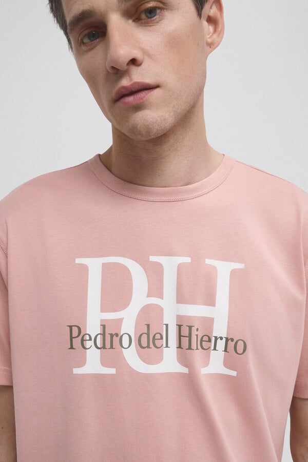 Pedro del Hierro Camiseta logo estampado Rosa