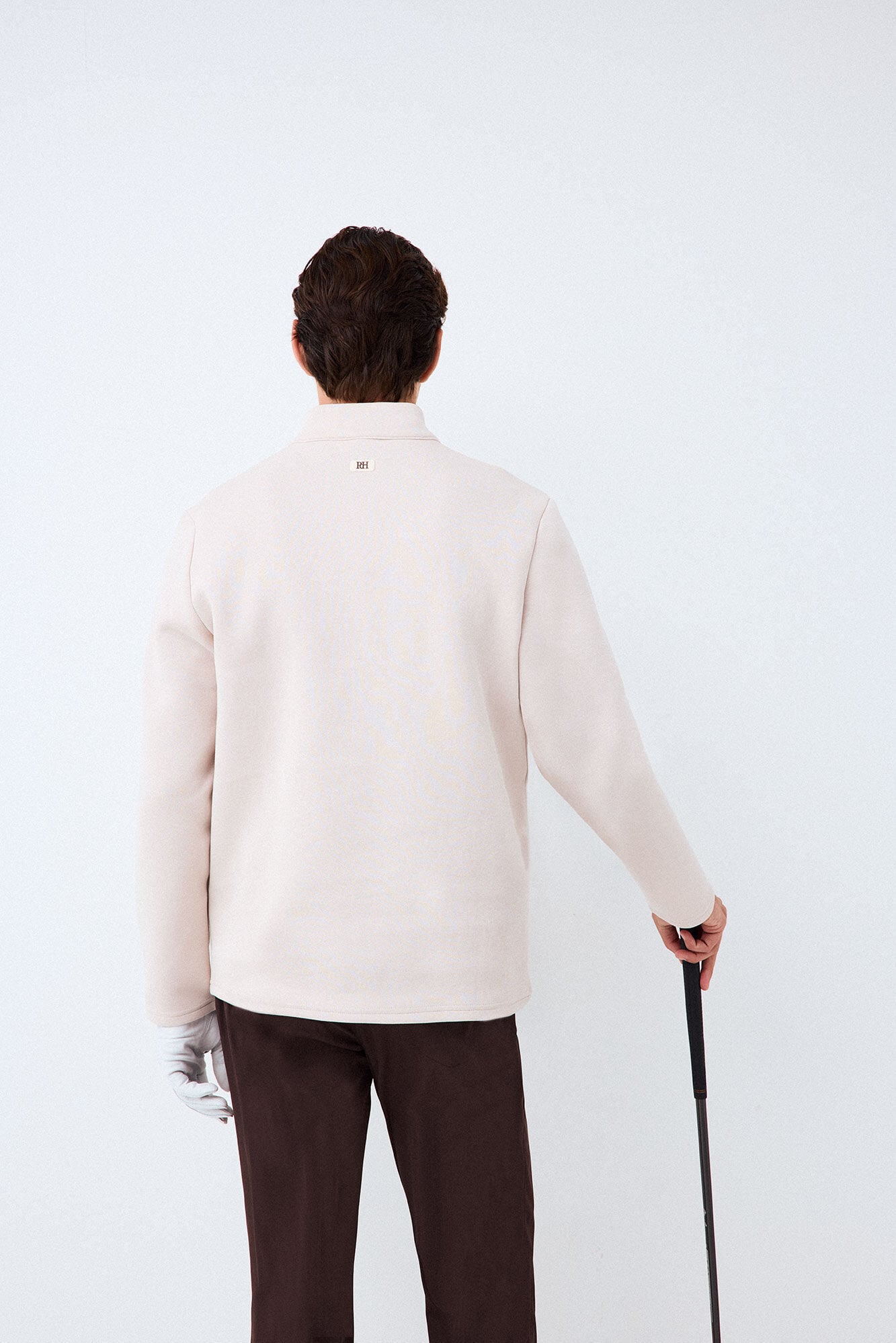 Pedro del Hierro Technical Golf funnel neck sweatshirt Beige