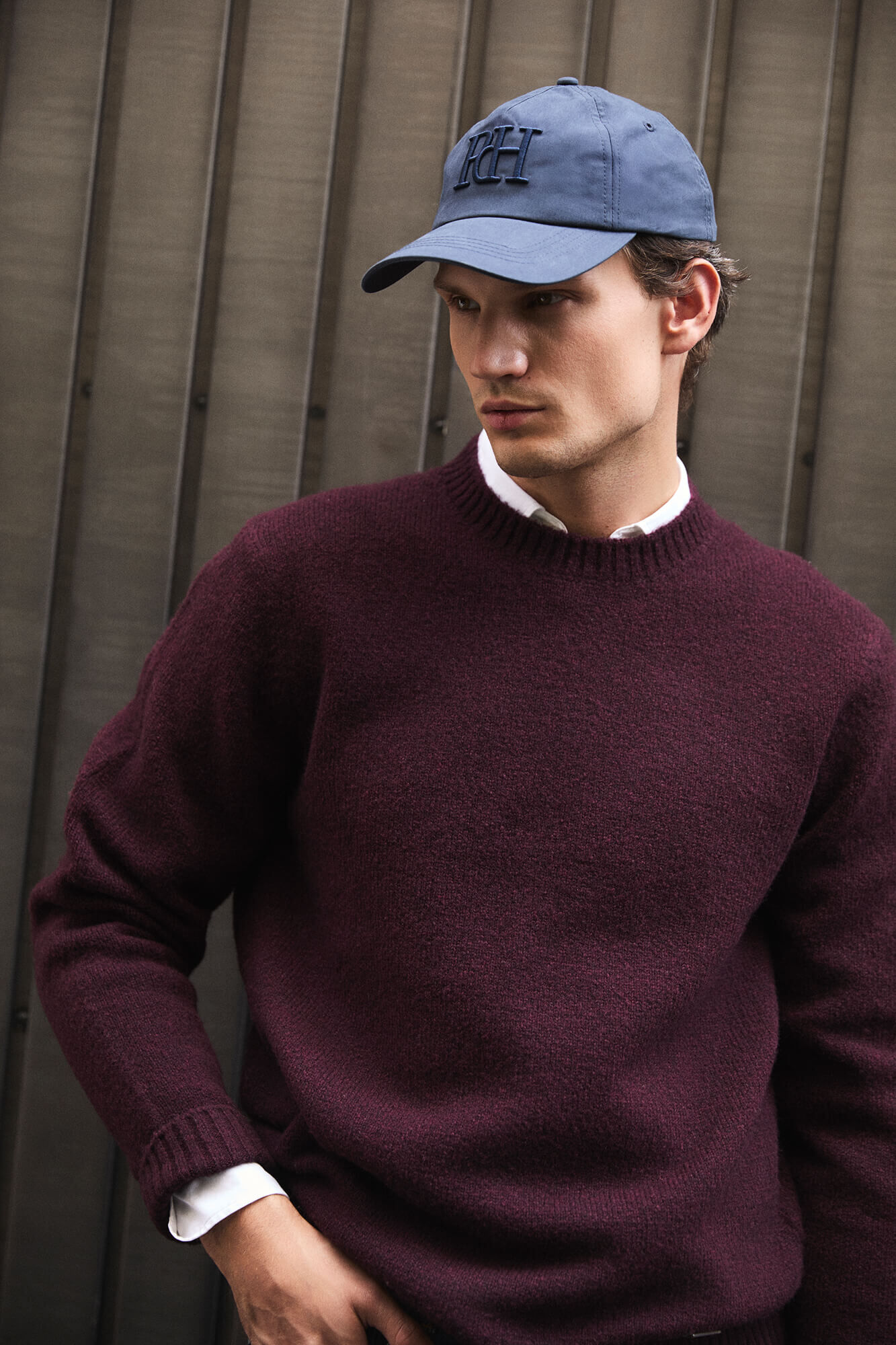 Pedro del Hierro Structured wool round neck sweater