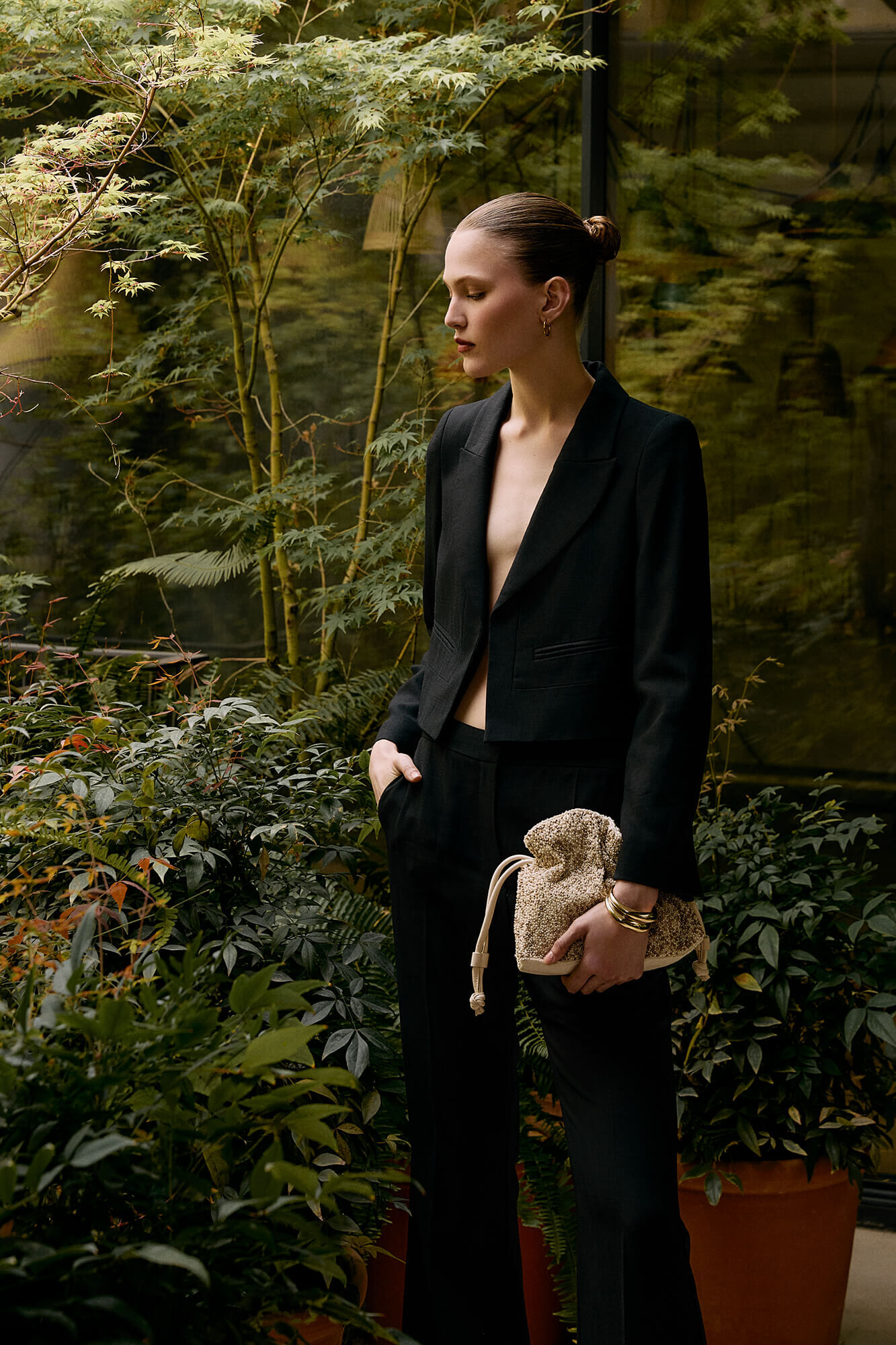 Pedro del Hierro Black flare trousers