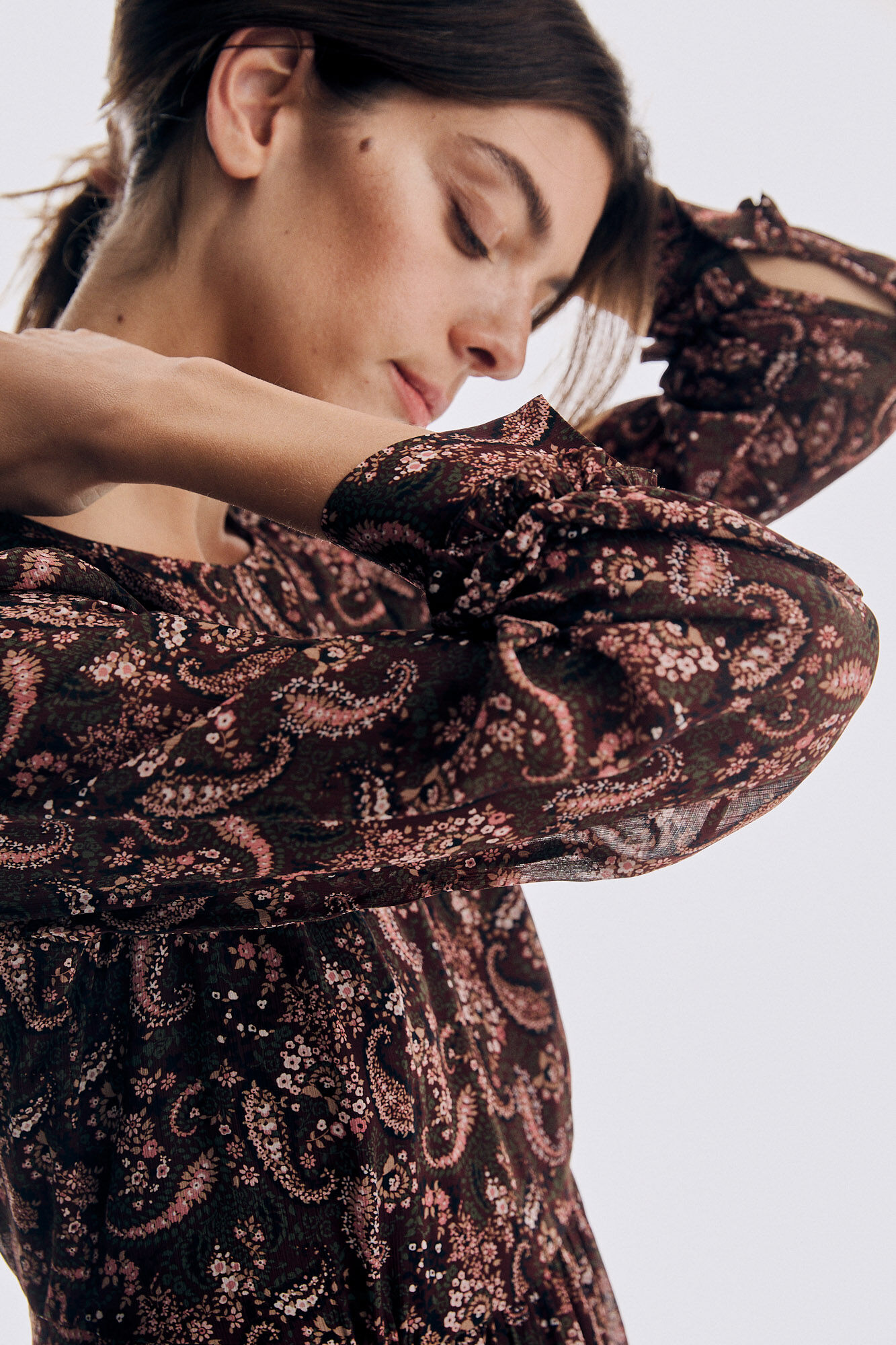 Pedro del Hierro Flowing printed dress Burgundy