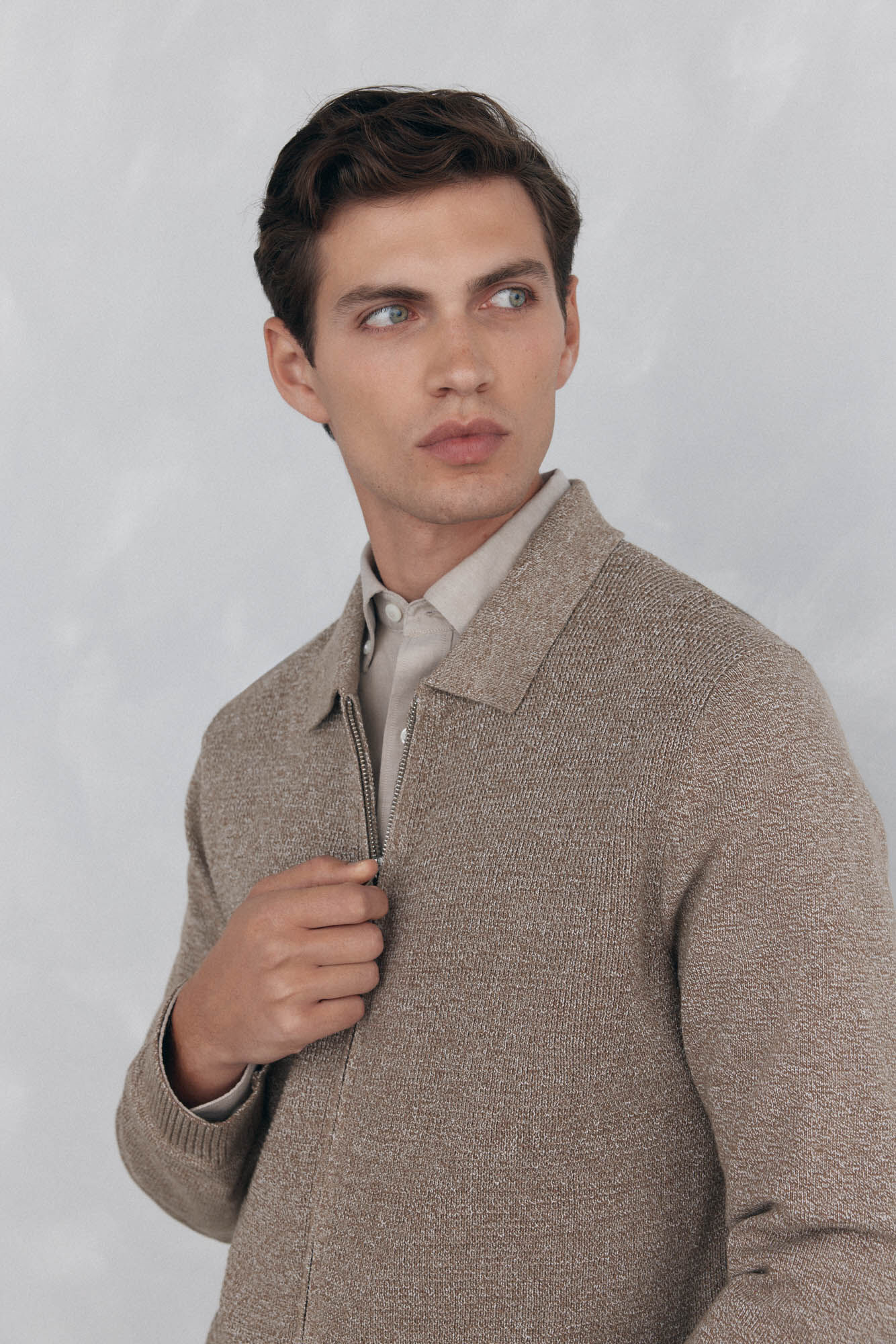 Pedro del Hierro Twisted zip zip fastening Beige