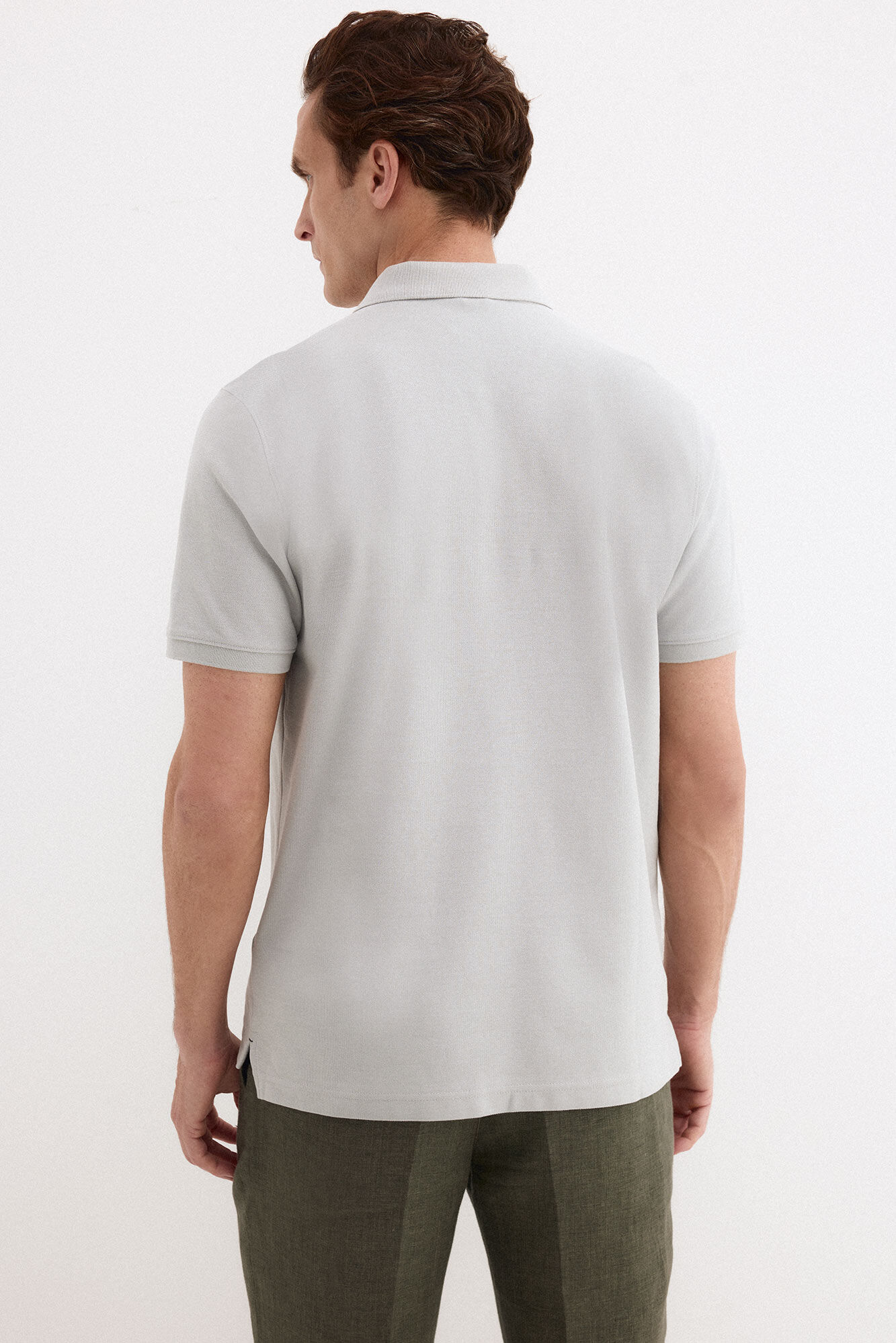 Pedro del Hierro Piqu&eacute; basic polo shirt Grey