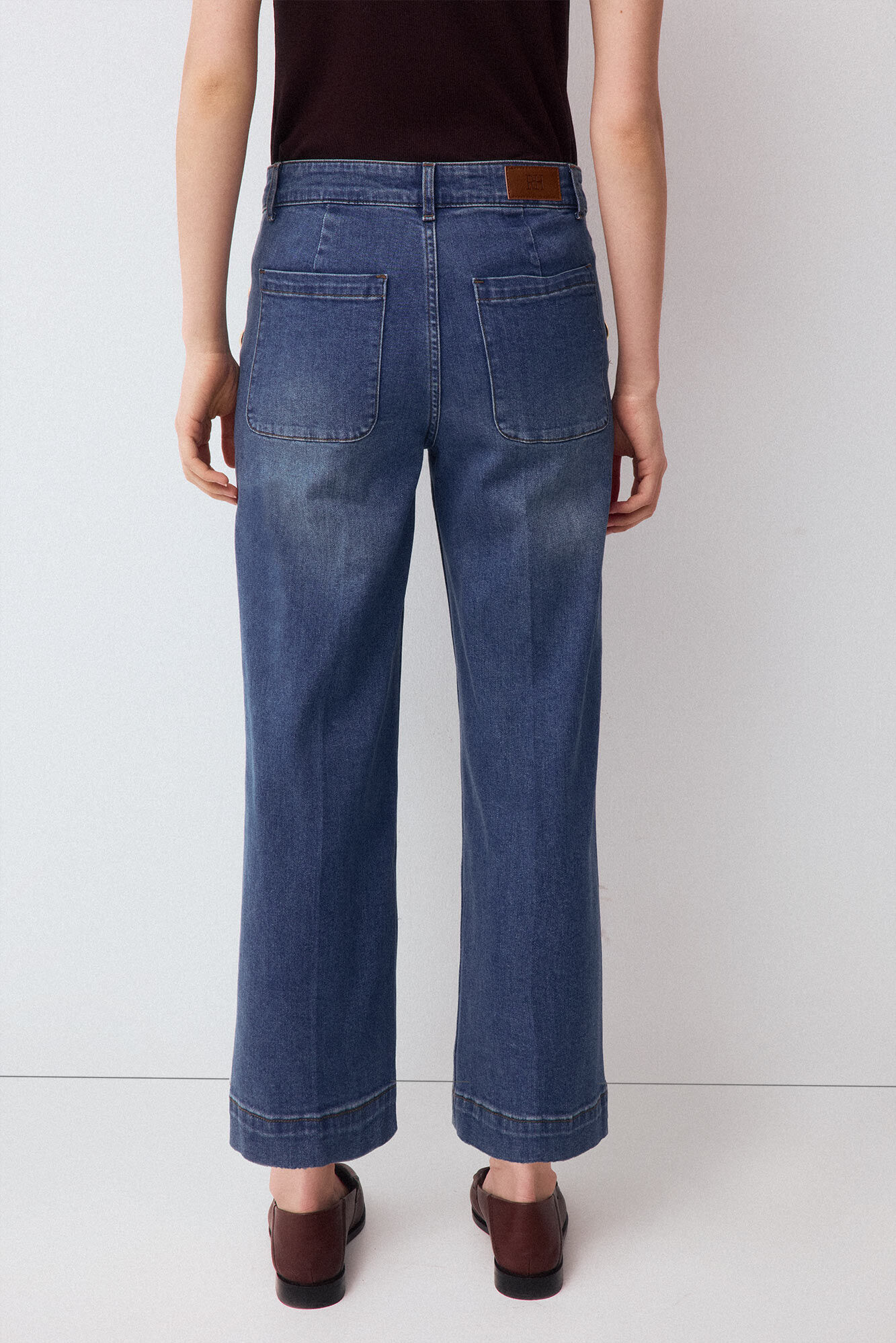 Pedro del Hierro Capri wide leg jeans Blue
