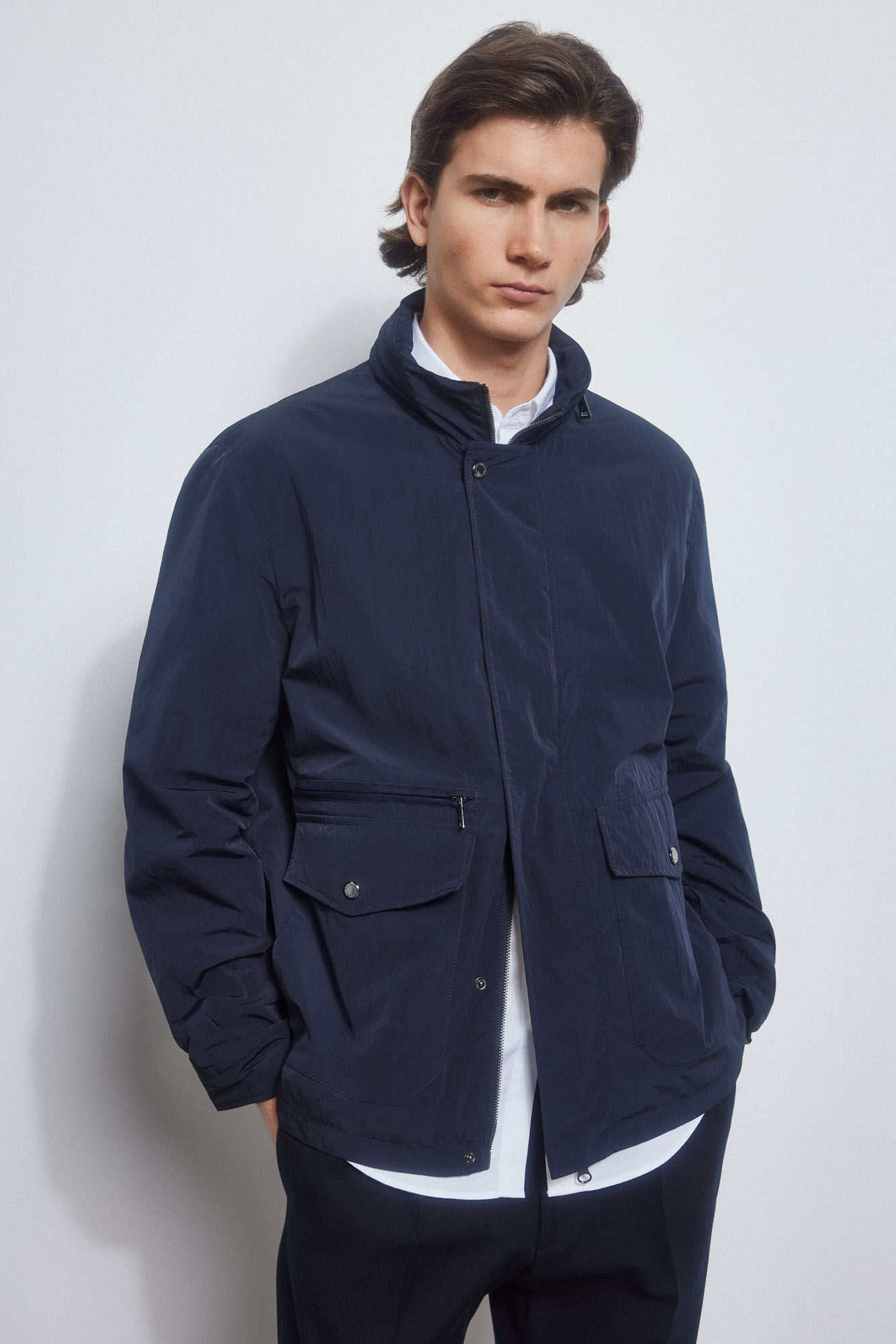 Pedro del Hierro Lightweight technical jacket Blue