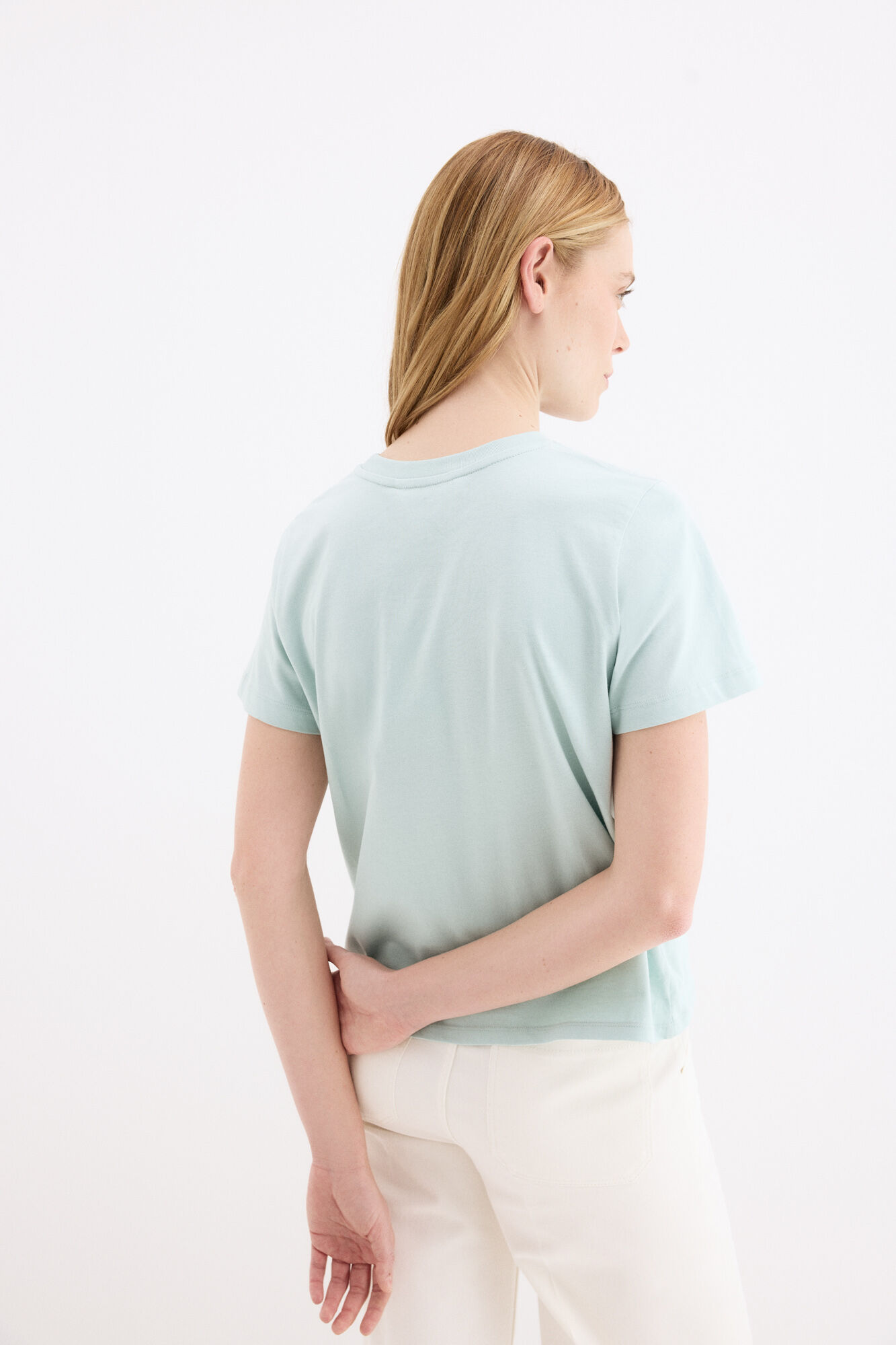 Pedro del Hierro Camiseta manga corta bordado cordon Turquesa