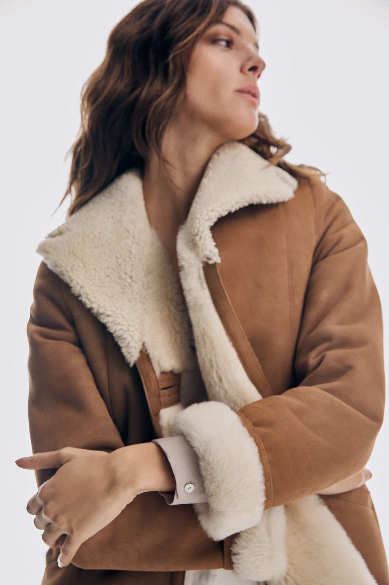 Pedro del Hierro Chaquet&oacute;n piel cordero Beige