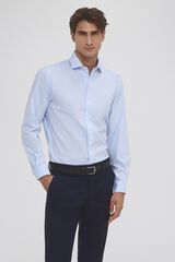 Pedro del Hierro Wrinkle free structured shirt Blue
