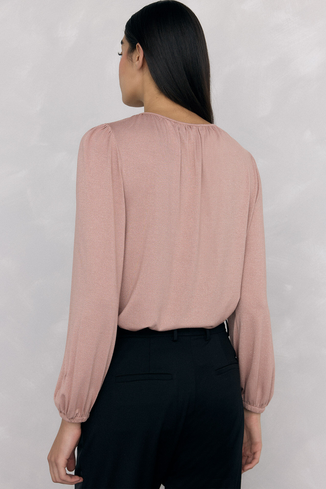 Pedro del Hierro Lurex top with slit Pink