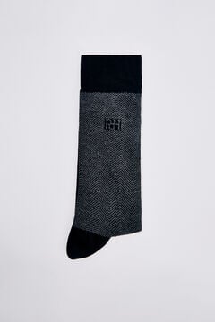 Pedro del Hierro Herringbone logo socks Grey