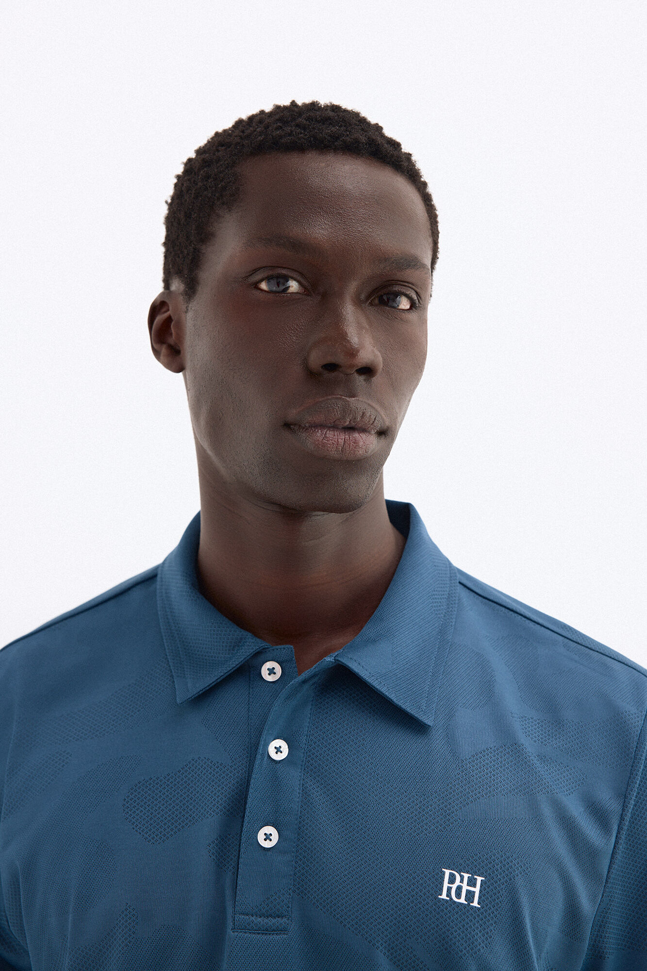 Pedro del Hierro Jacquard golf polo shirt Blue