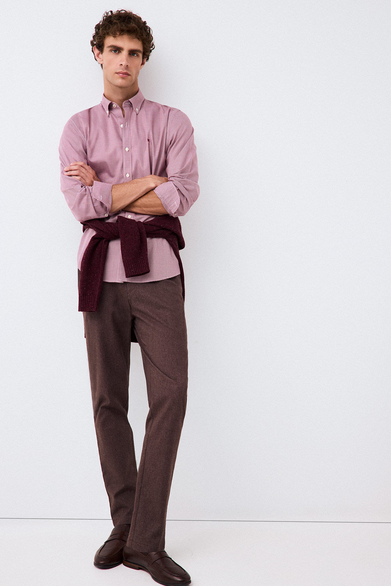 Pedro del Hierro Houndstooth micro shirt