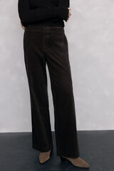 Pedro del Hierro Wide leg classic corduroy pants Green