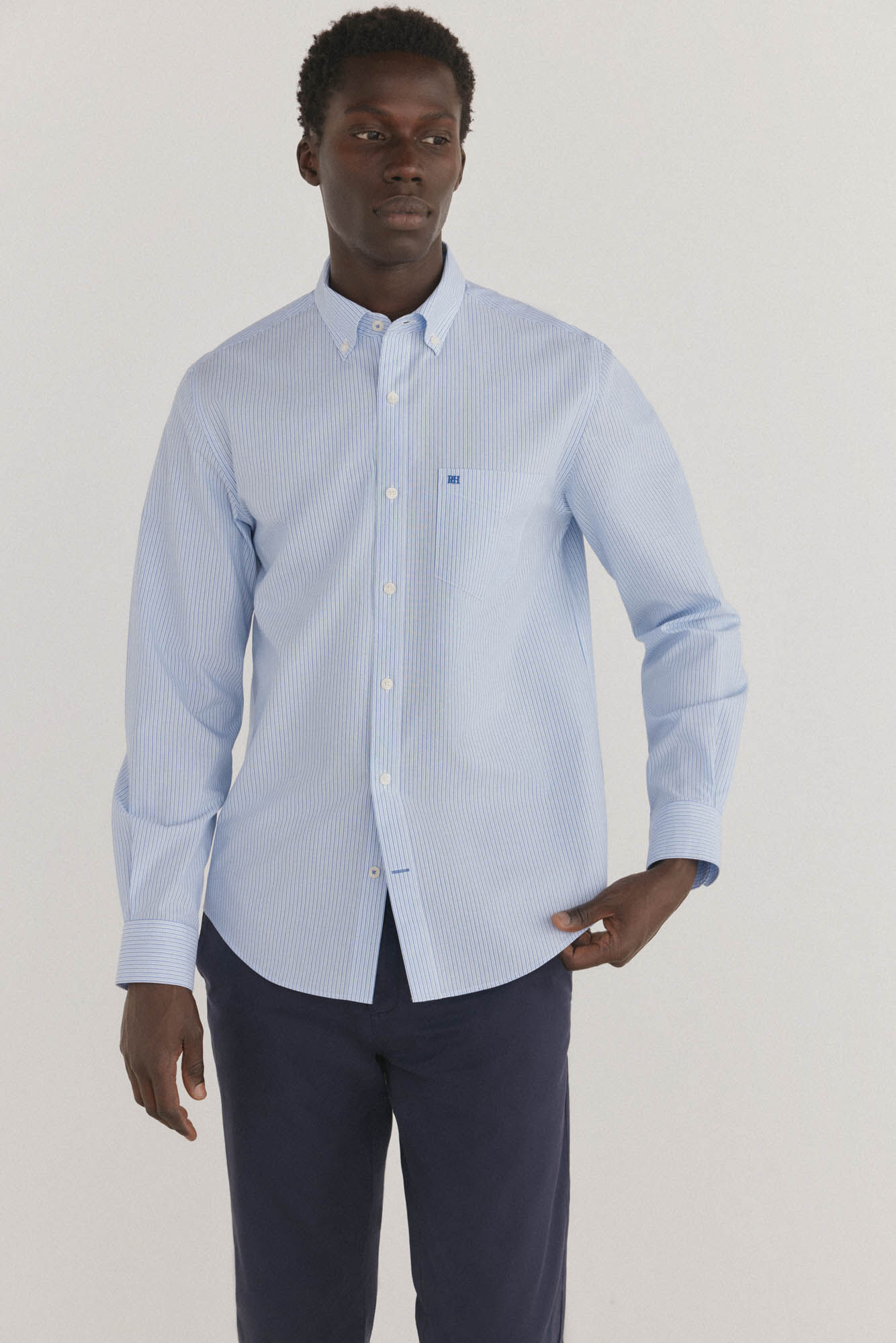 Pedro del Hierro Non iron + stain resistant striped shirt