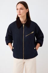 Pedro del Hierro Waxed short puffer parka Blue