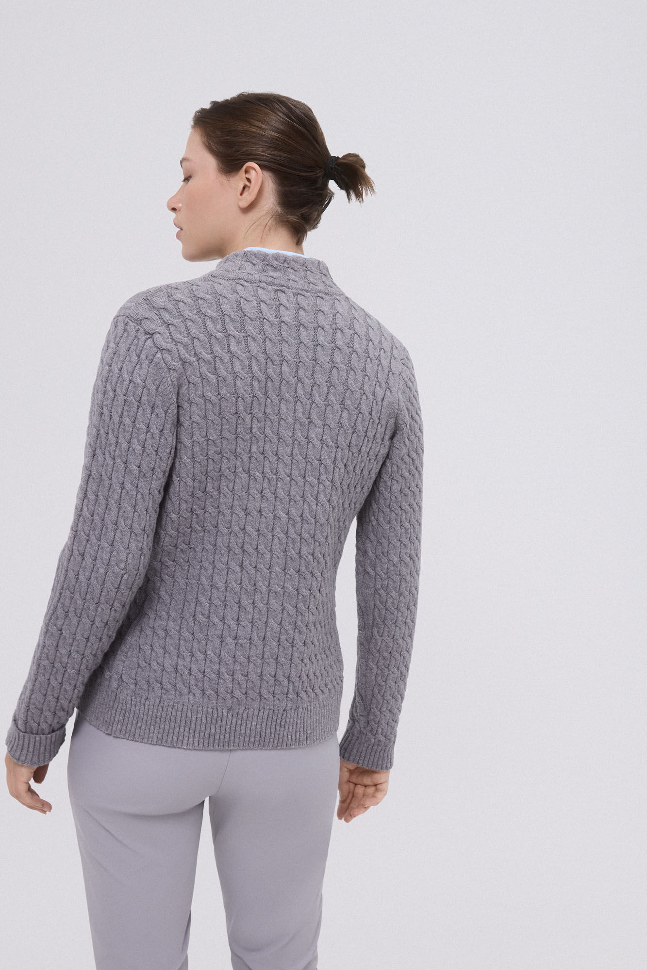 Pedro del Hierro Jaqueta de malha cinza golfe Azul