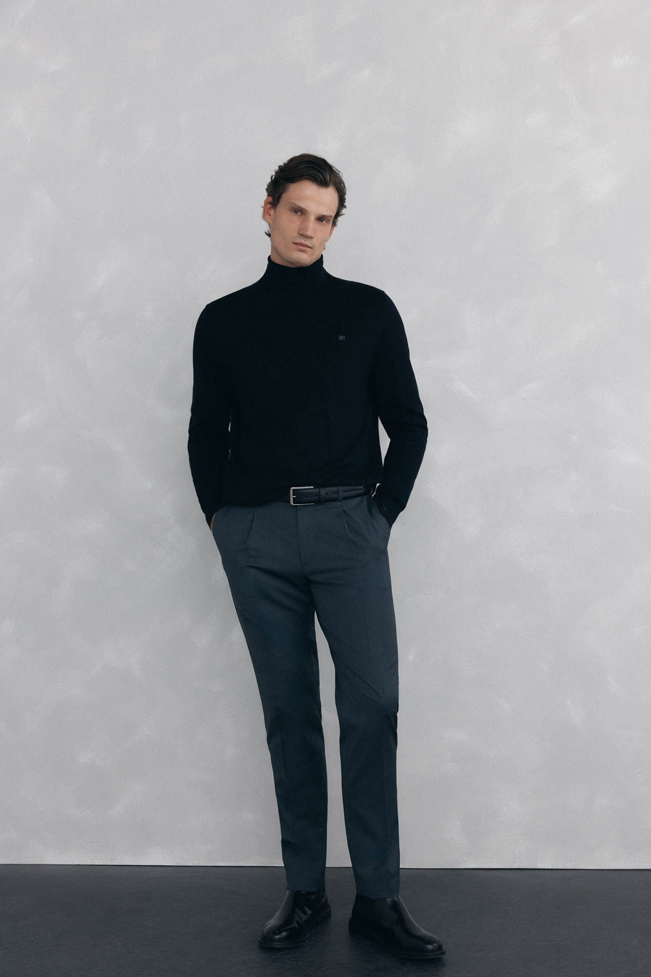 Pedro del Hierro Camisola gola cisne Preto