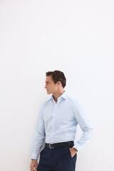 Pedro del Hierro Plaid non-iron stain-resistant dress shirt Blue