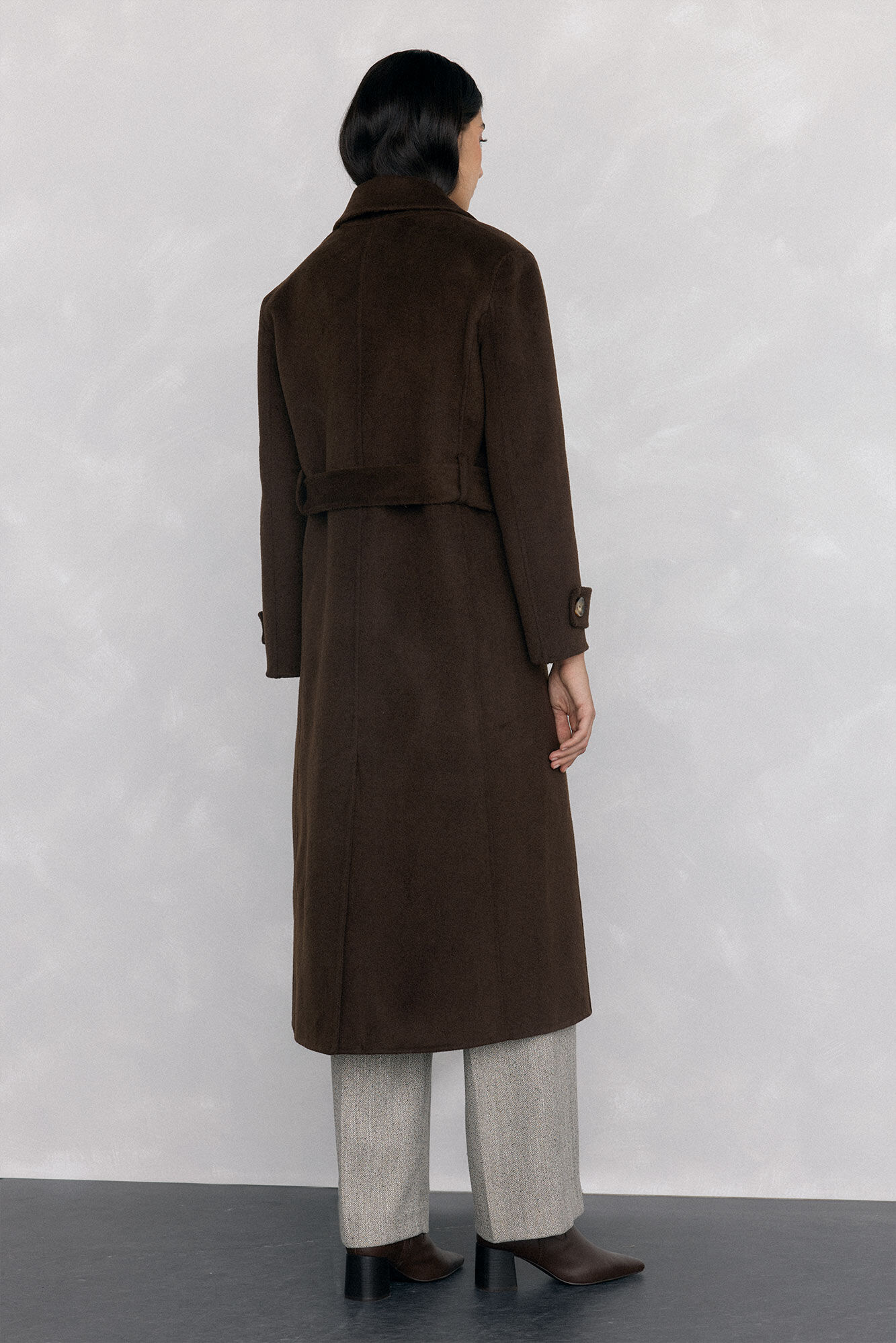 Pedro del Hierro Sobretudo longo de dois trench Marrom