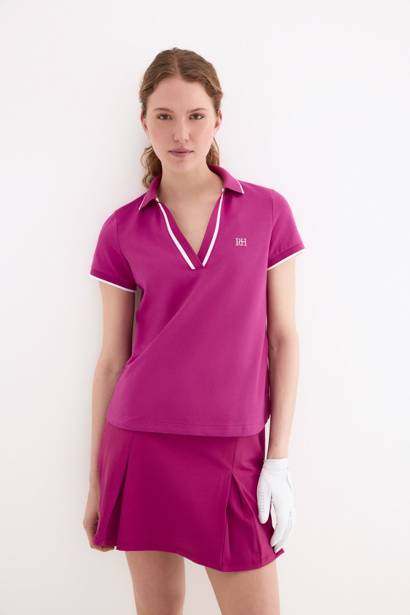 Pedro del Hierro Short sleeve V-neck polo shirt