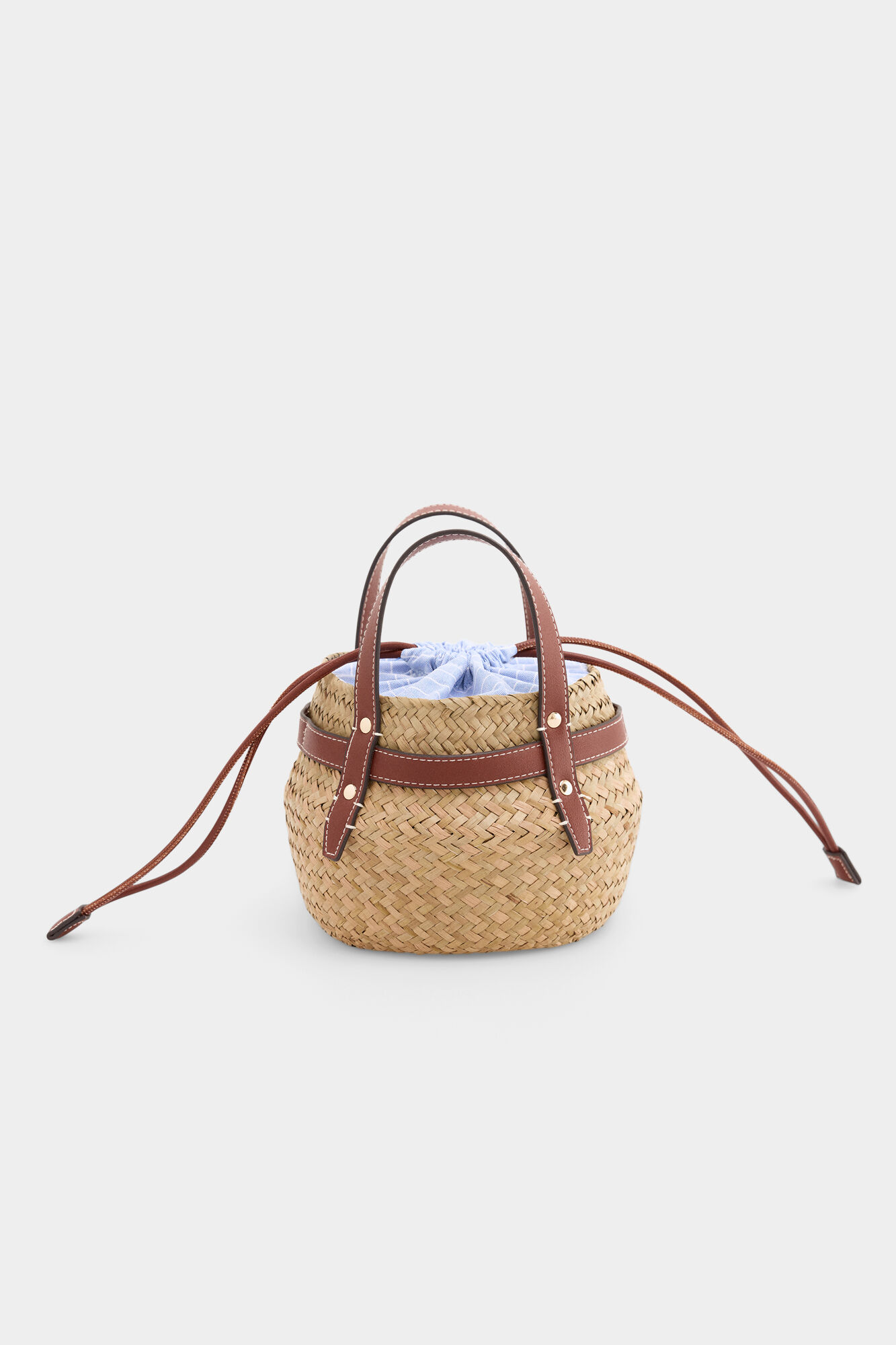 Pedro del Hierro Raffia-effect bucket bag Black