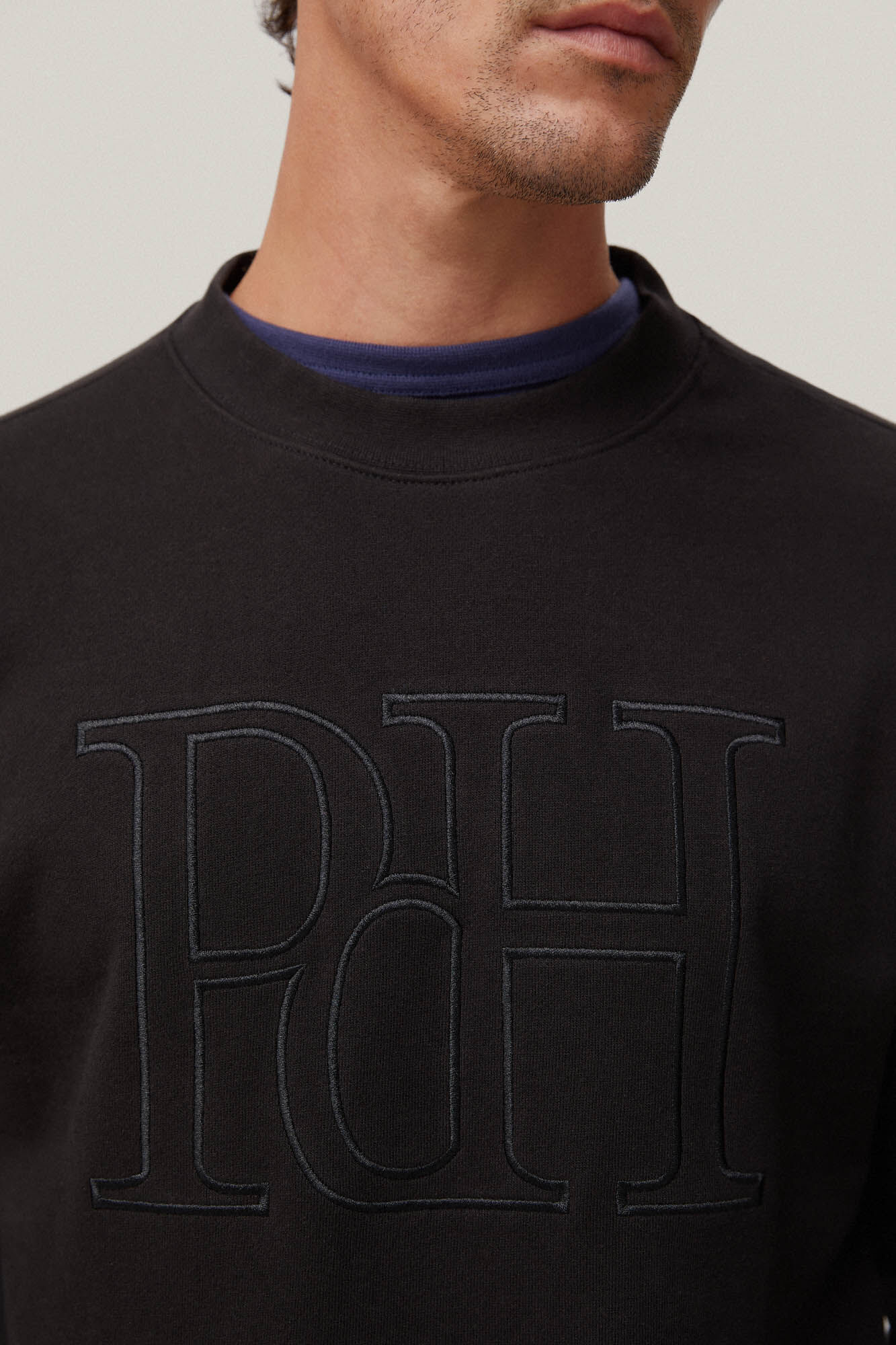 Pedro del Hierro Sudadera logo grande Negro
