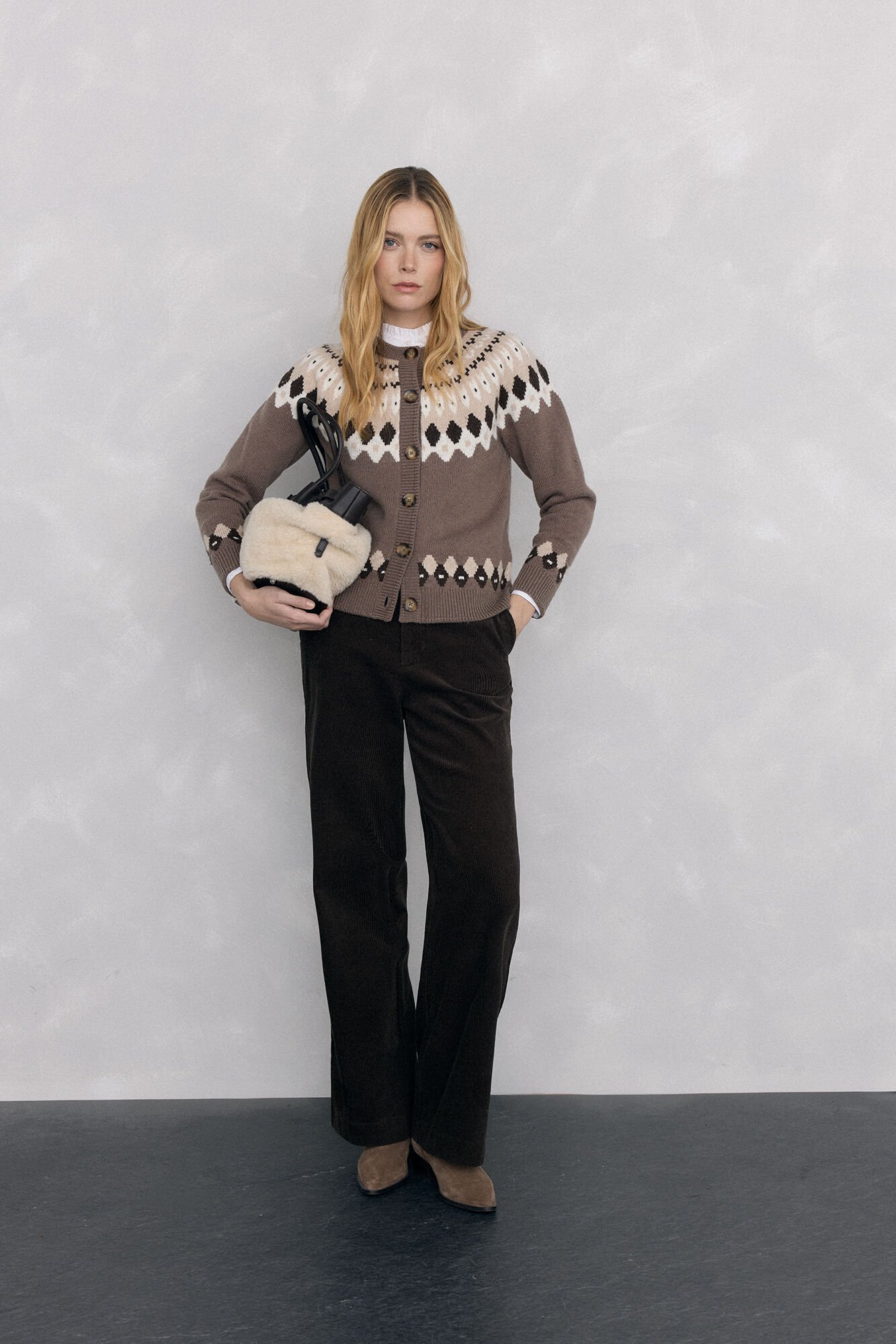 Pedro del Hierro Jaqueta jacquard grega Marrom