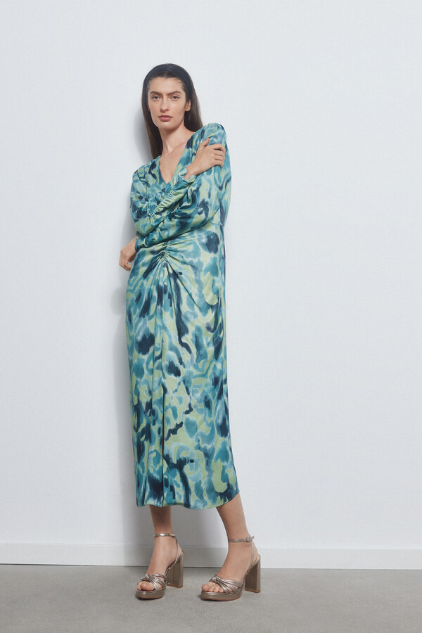 Pedro del Hierro Dress with ruched front Green