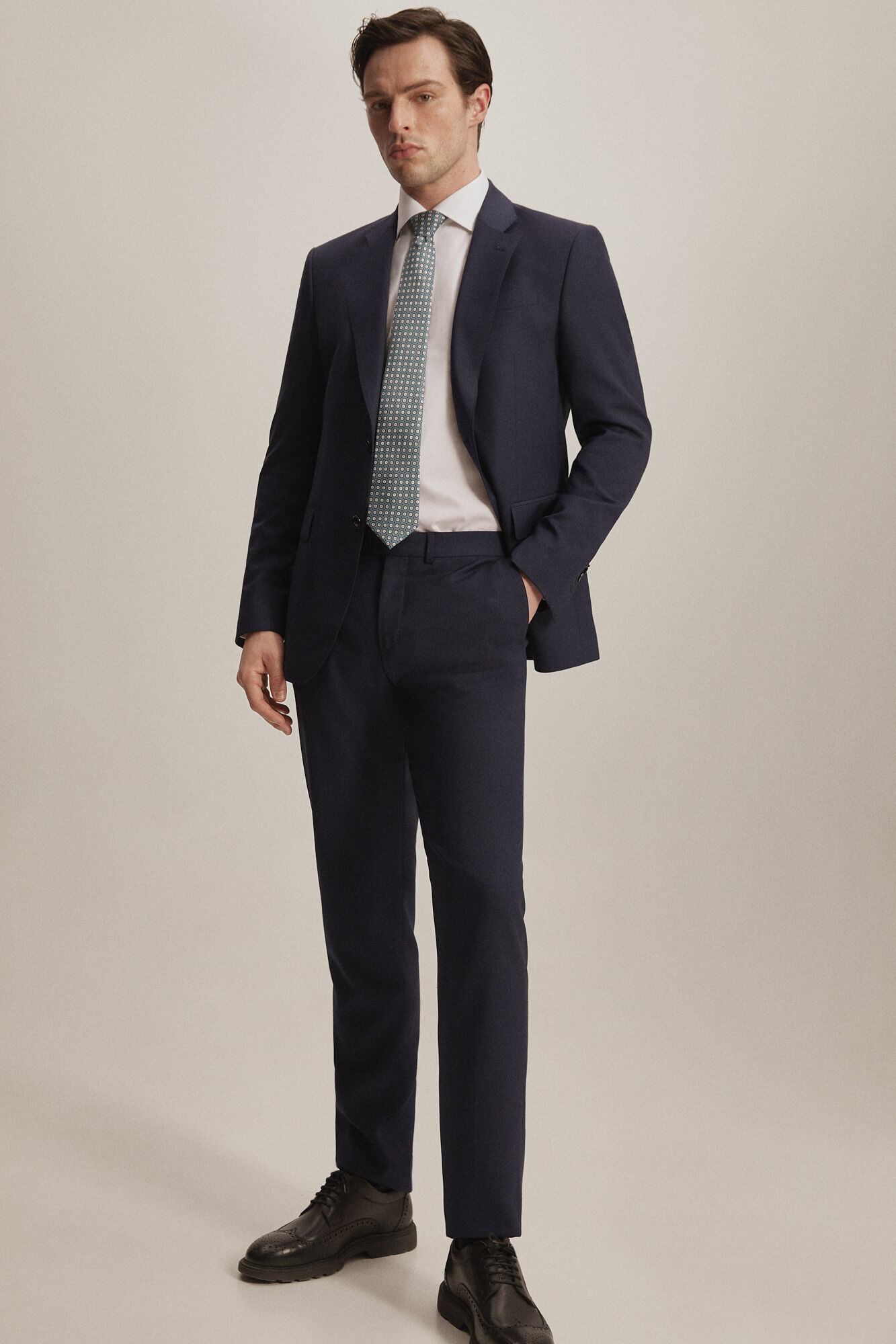Buy Louis Philippe Black Textured Suit (Set of 3) online