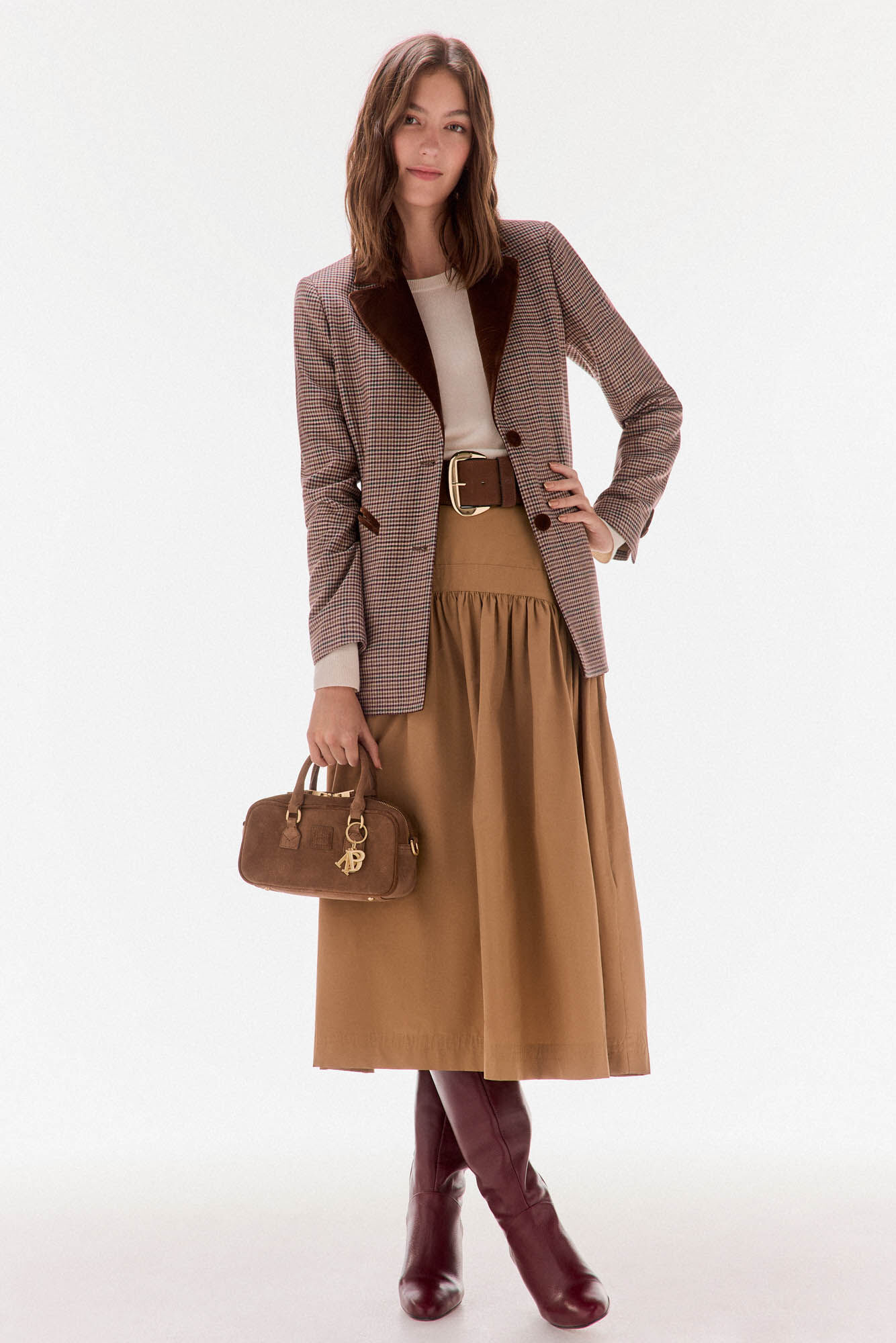 TFP by Tamara Falc&oacute; 100% wool sweater with scarf Ecru