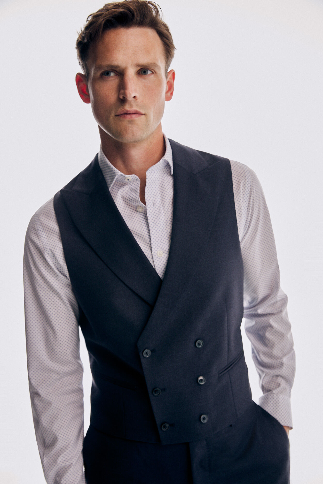 Pedro del Hierro Chaleco azul tailored fit Azul