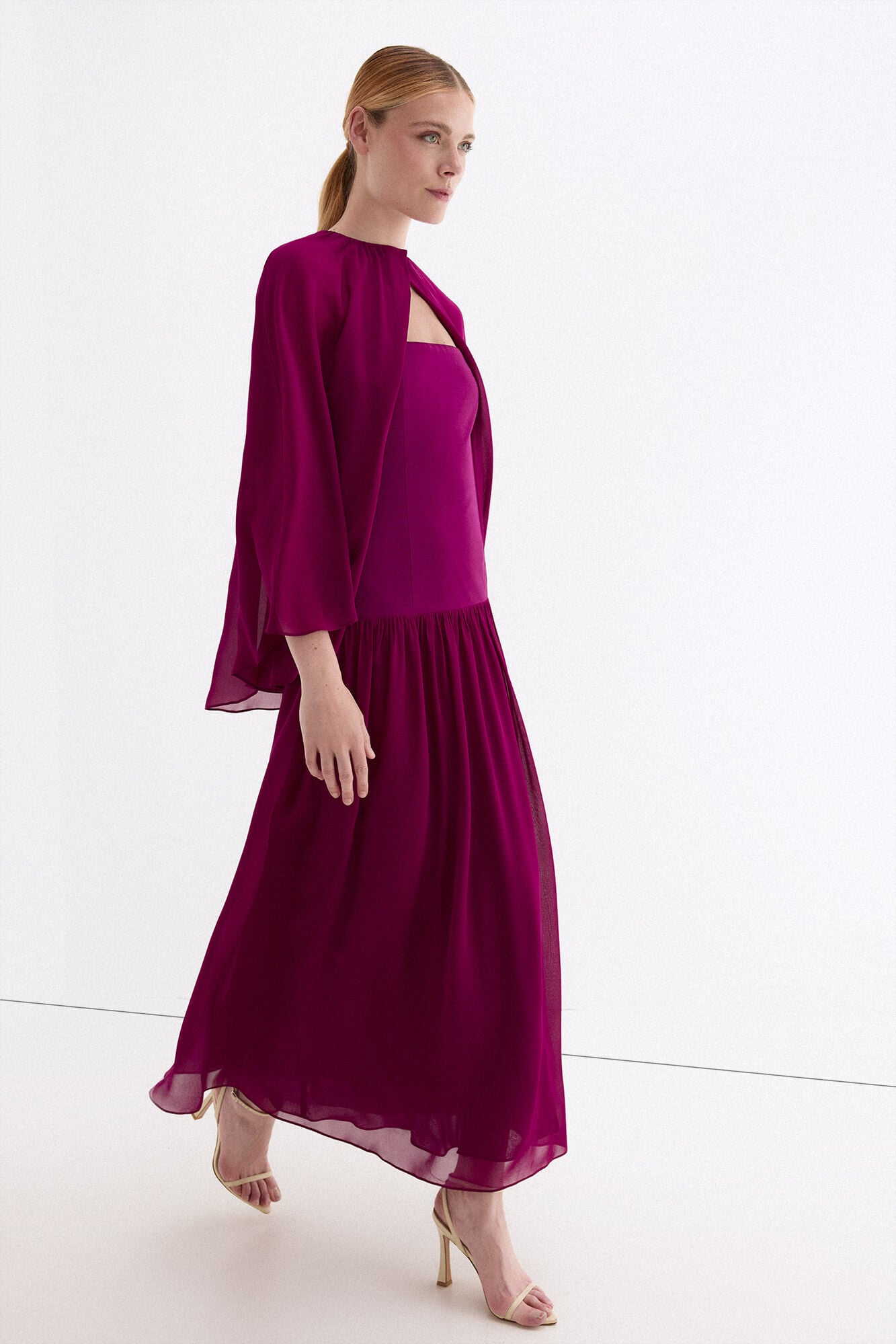 Pedro del Hierro Strapless dress with cape detail