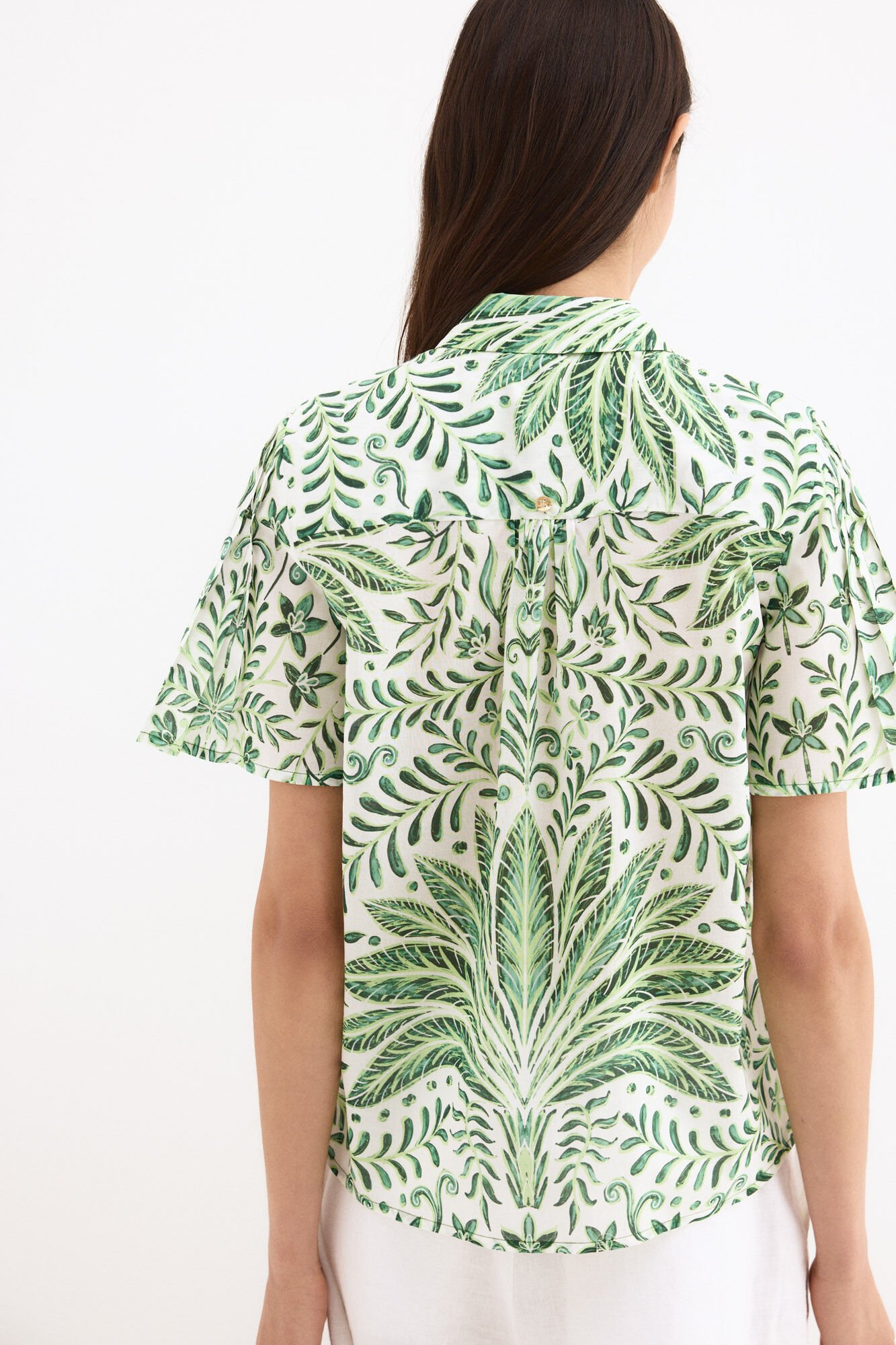 Pedro del Hierro Camisa estampada de manga curta Verde